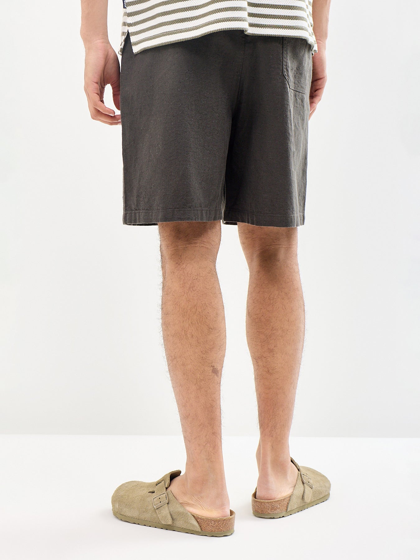Harvey Regular Fit Linen Blend Shorts Brown