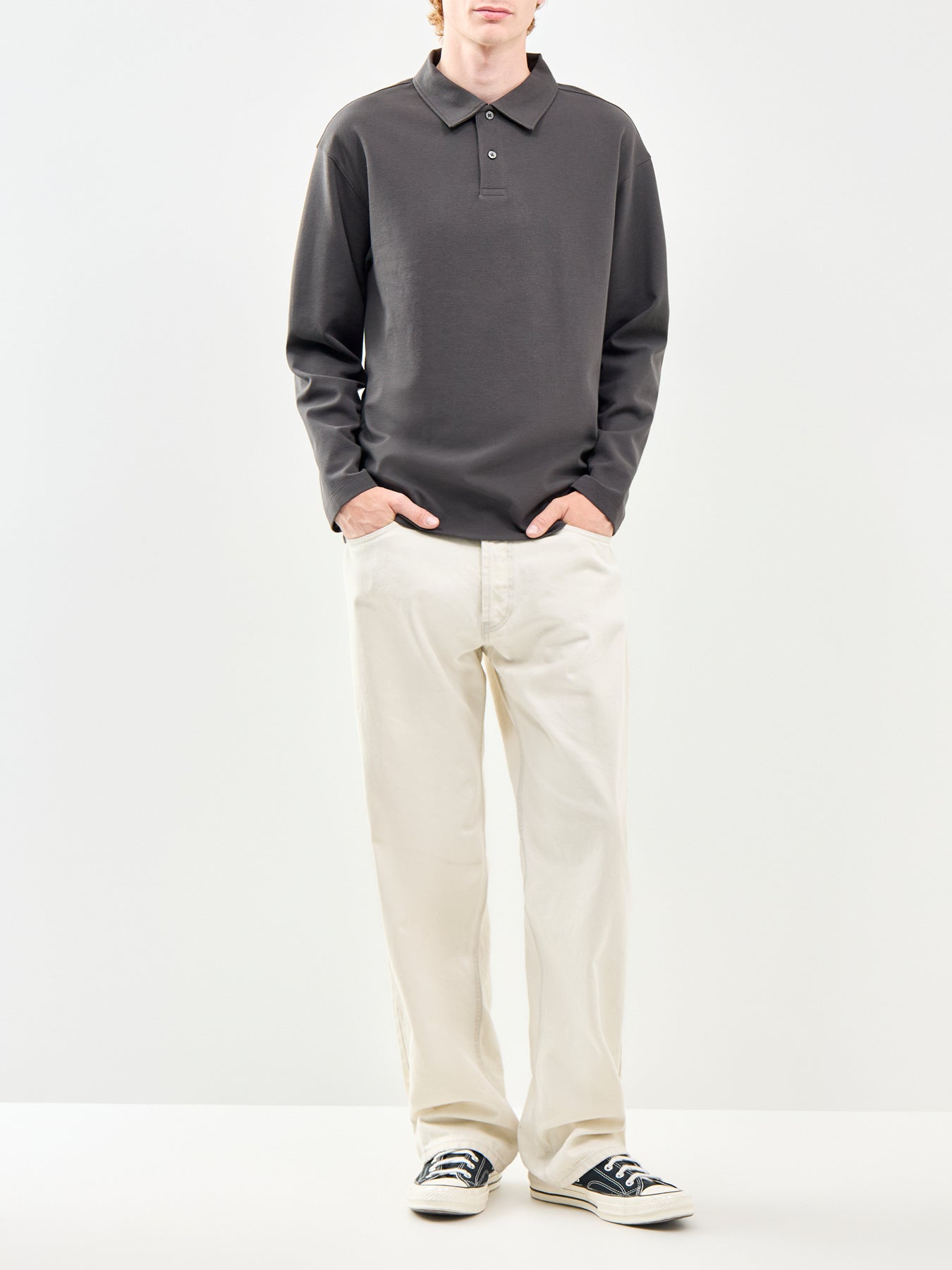 Relax Aiden Long Sleeve Polo Shirt Black