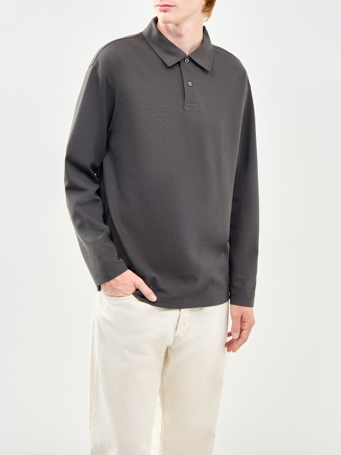 Relax Aiden Long Sleeve Polo Shirt Black