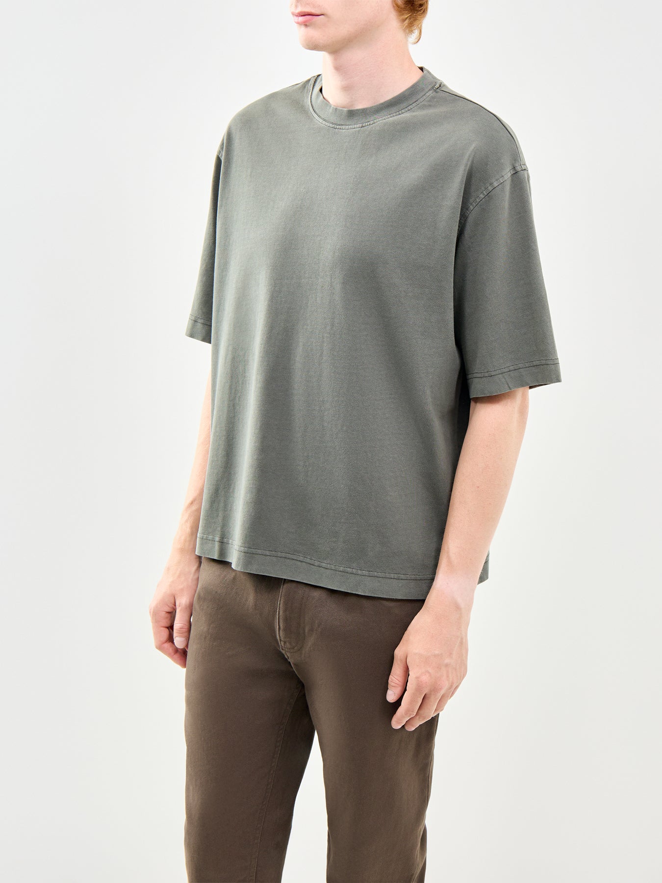 Boxy Crew Neck T-Shirt Grey