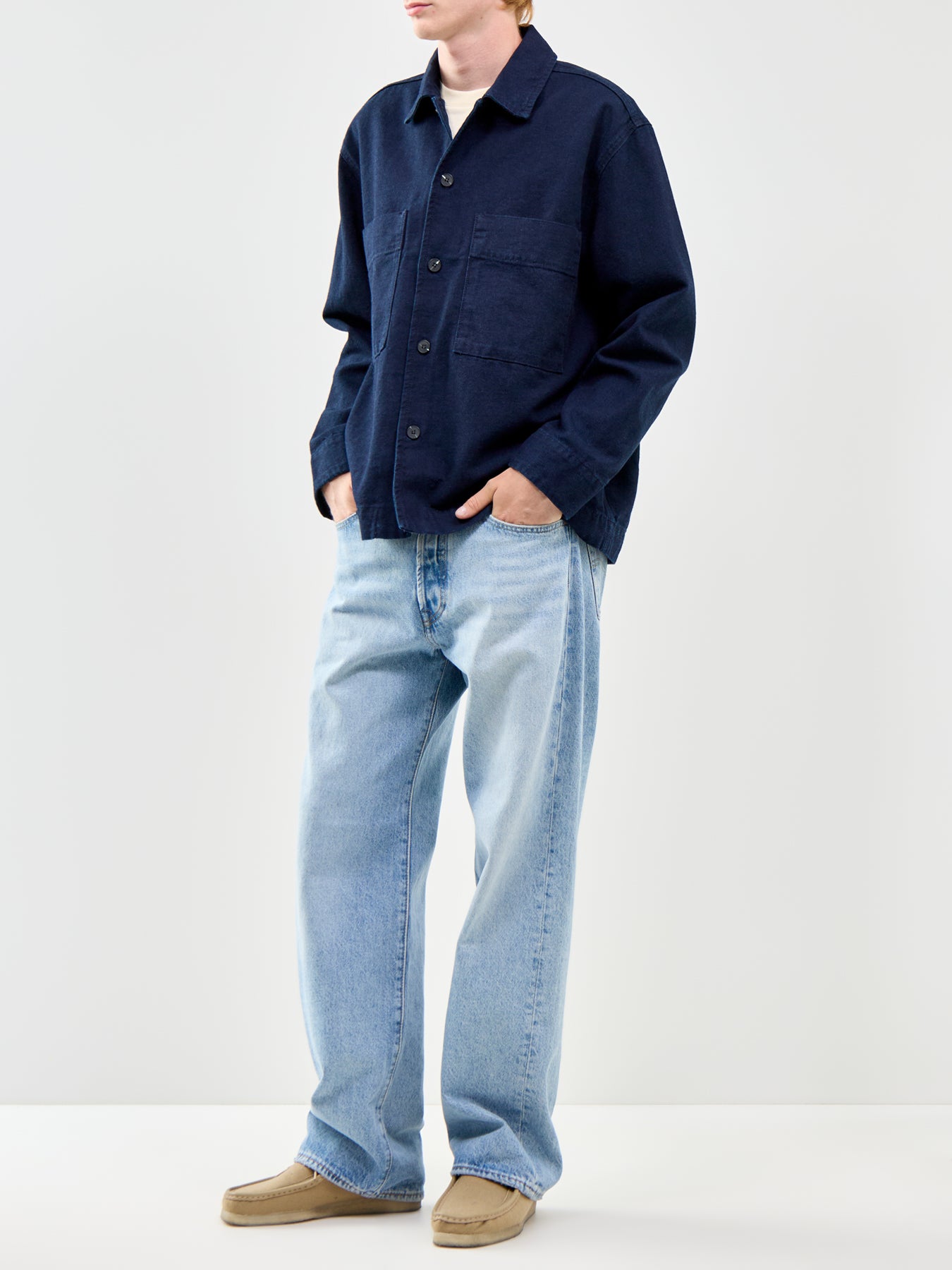 Relaxed Fit Denim Overshirt Blue