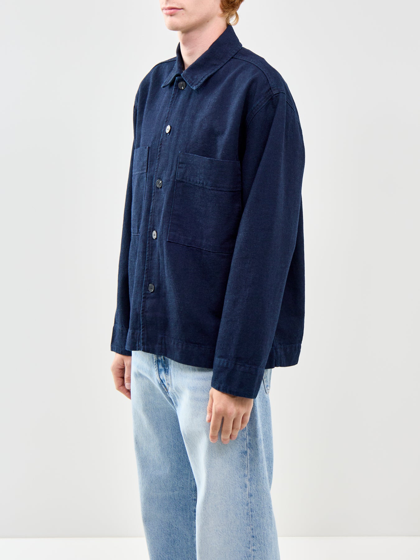 Relaxed Fit Denim Overshirt Blue