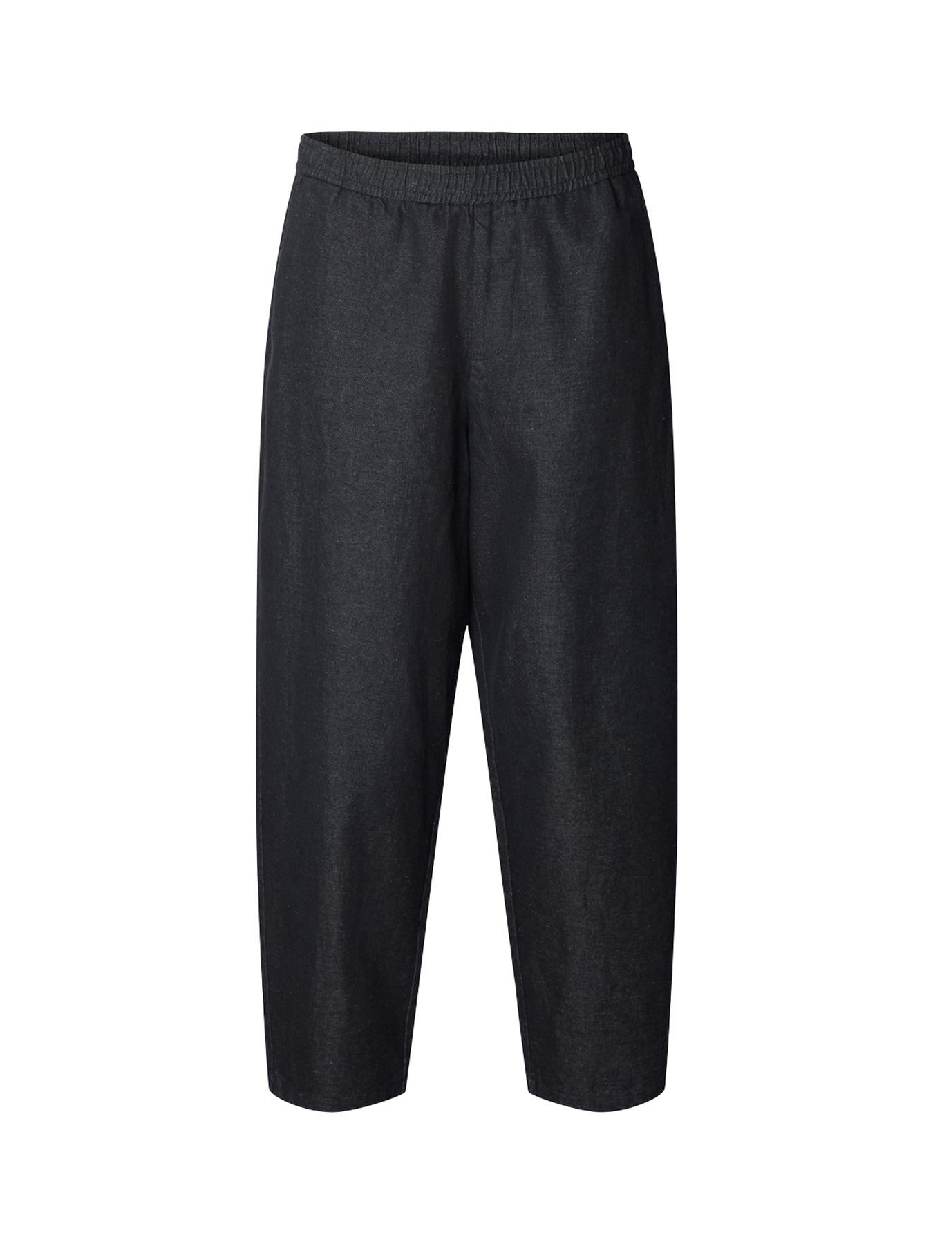 Barrel Linen Blend Trousers Navy