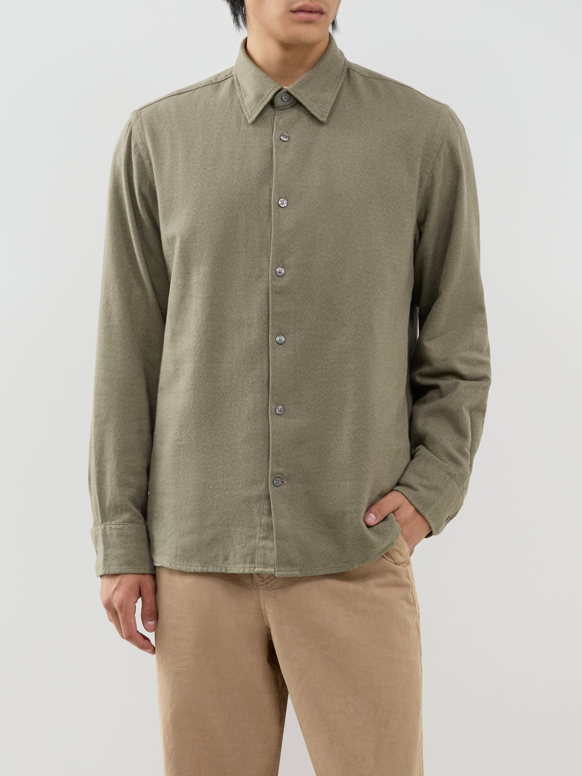 Organic Cotton Noah Brushed Twisted Shirt - Kalamata