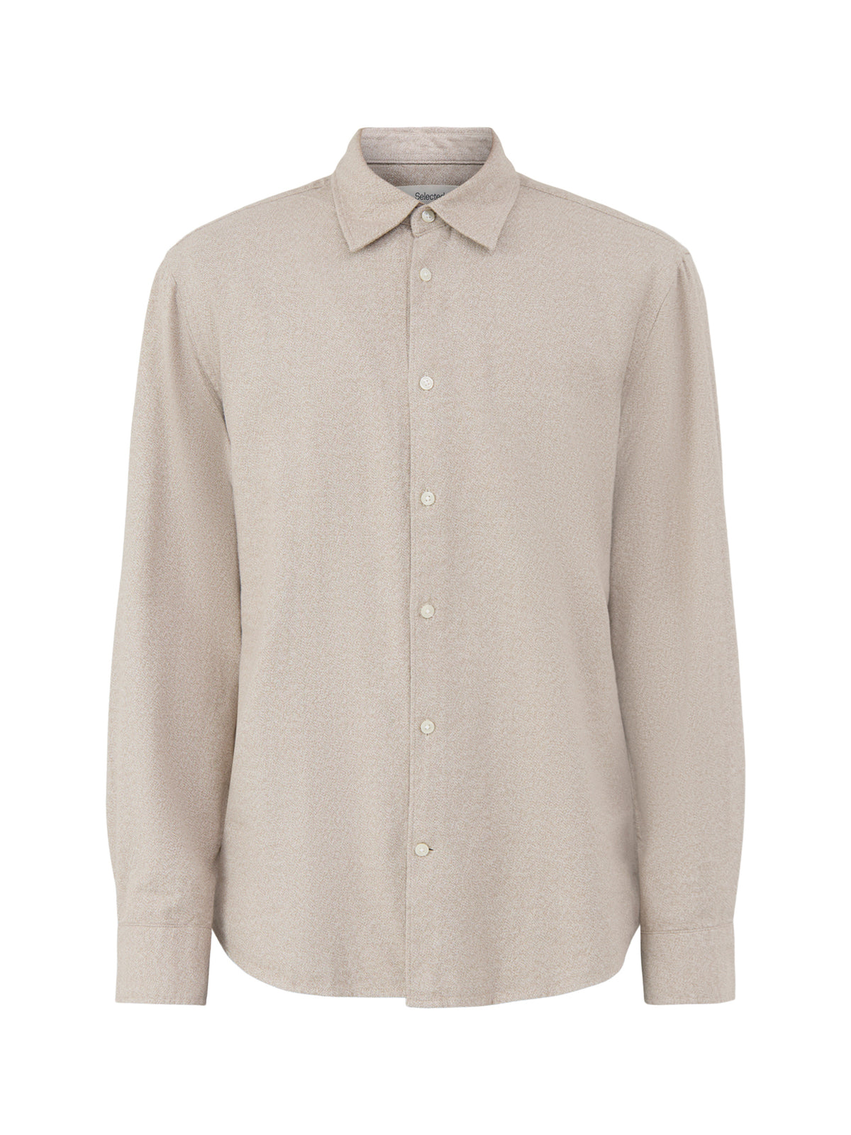 Organic Cotton Noah Brushed Twisted Shirt - Egret