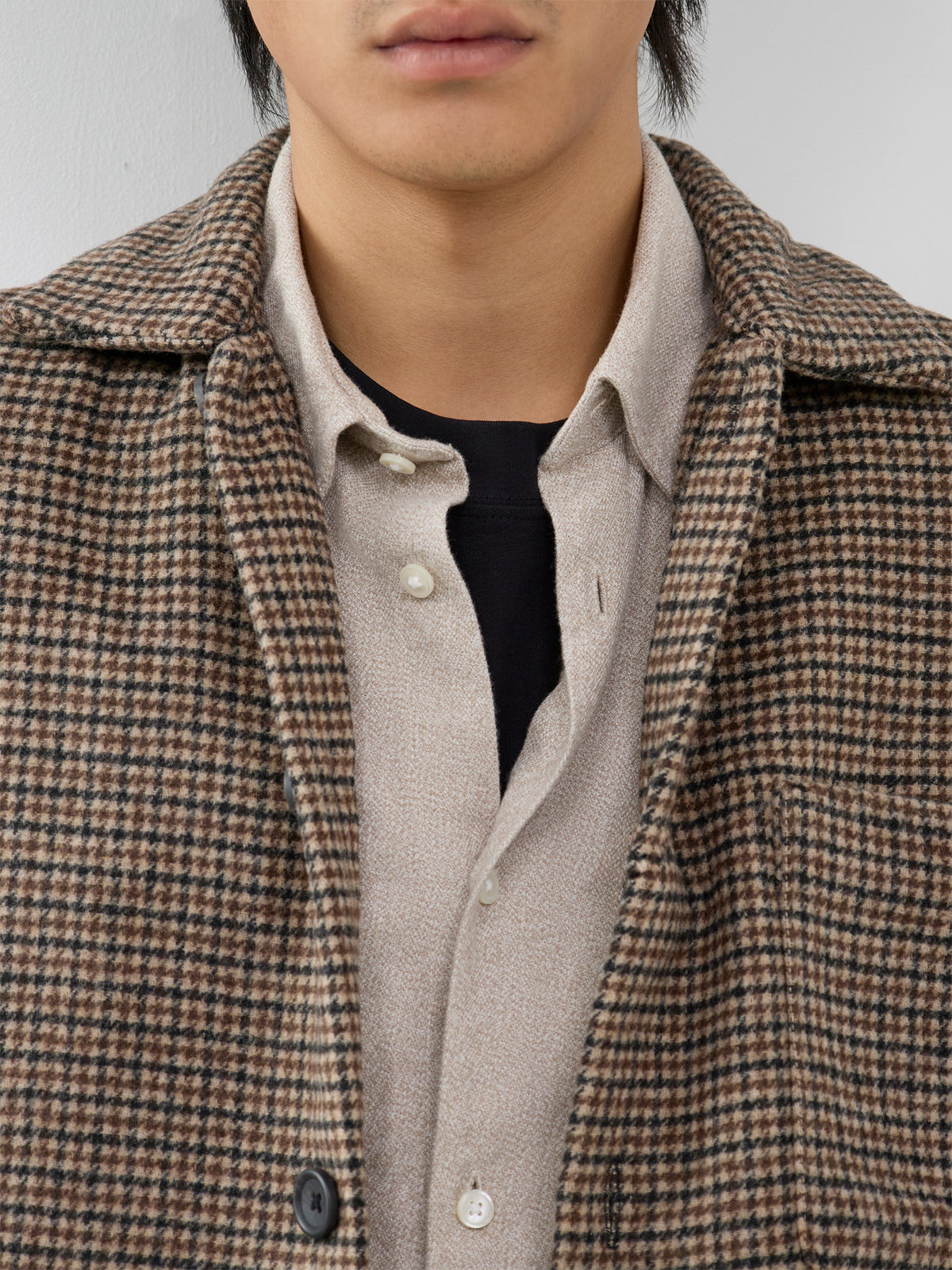 Organic Cotton Noah Brushed Twisted Shirt - Egret