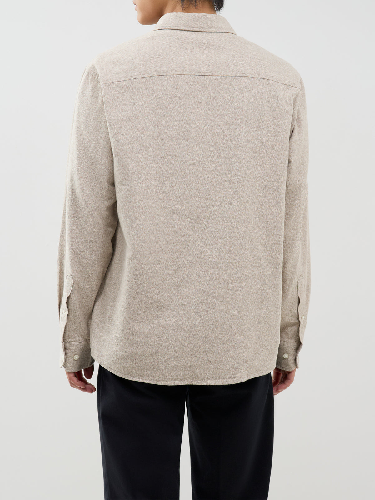 Organic Cotton Noah Brushed Twisted Shirt - Egret