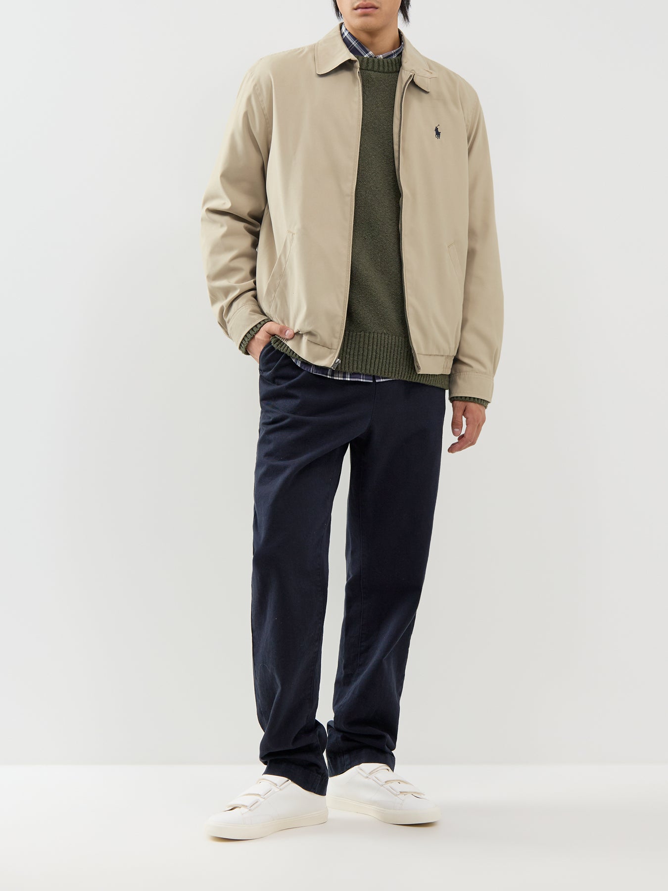 Organic Cotton Blend Halex Knitted Crew Neck - Forest Night