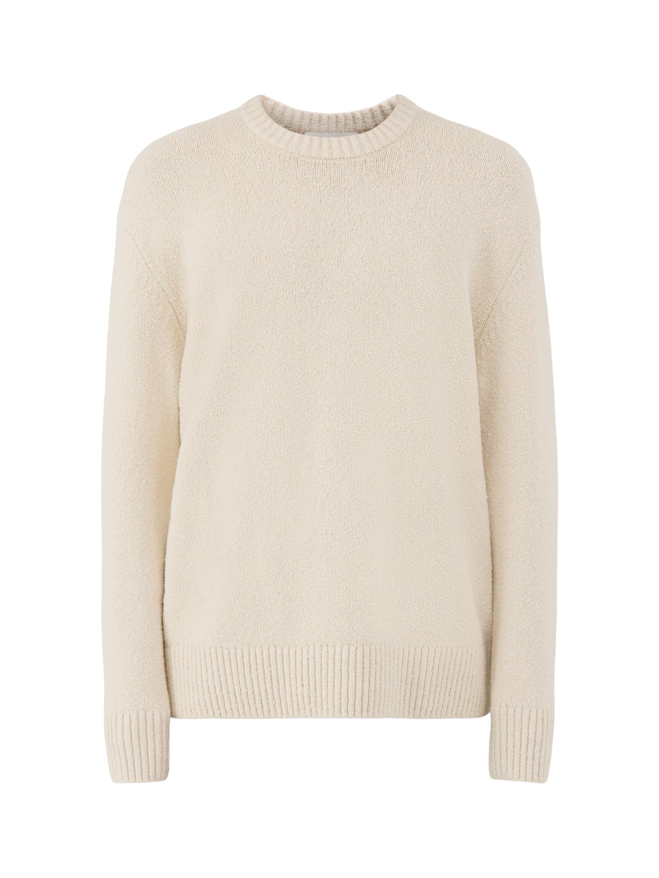 Organic Cotton Blend Halex Knitted Crew Neck - Oatmeal