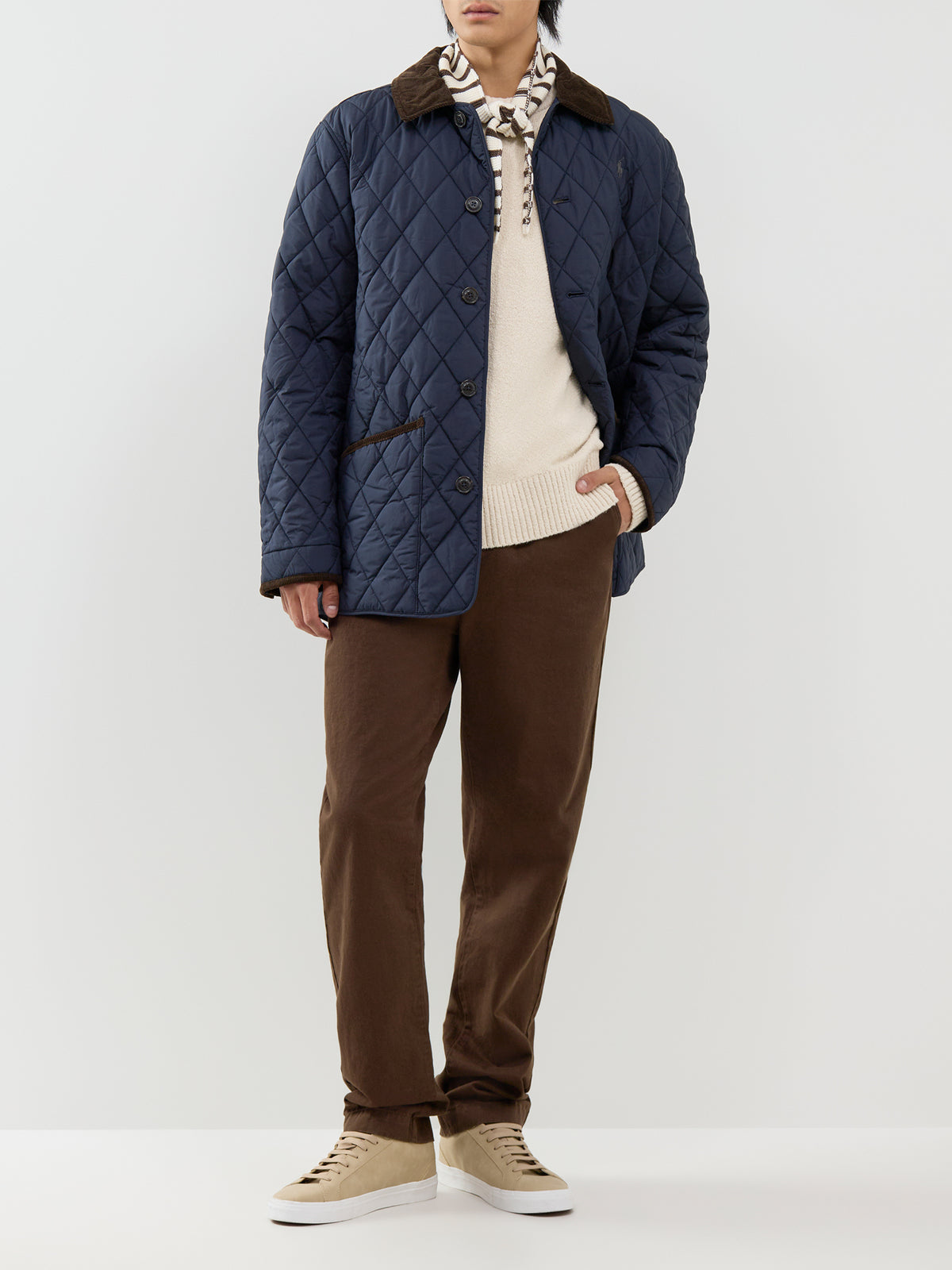 Organic Cotton Blend Halex Knitted Crew Neck - Oatmeal