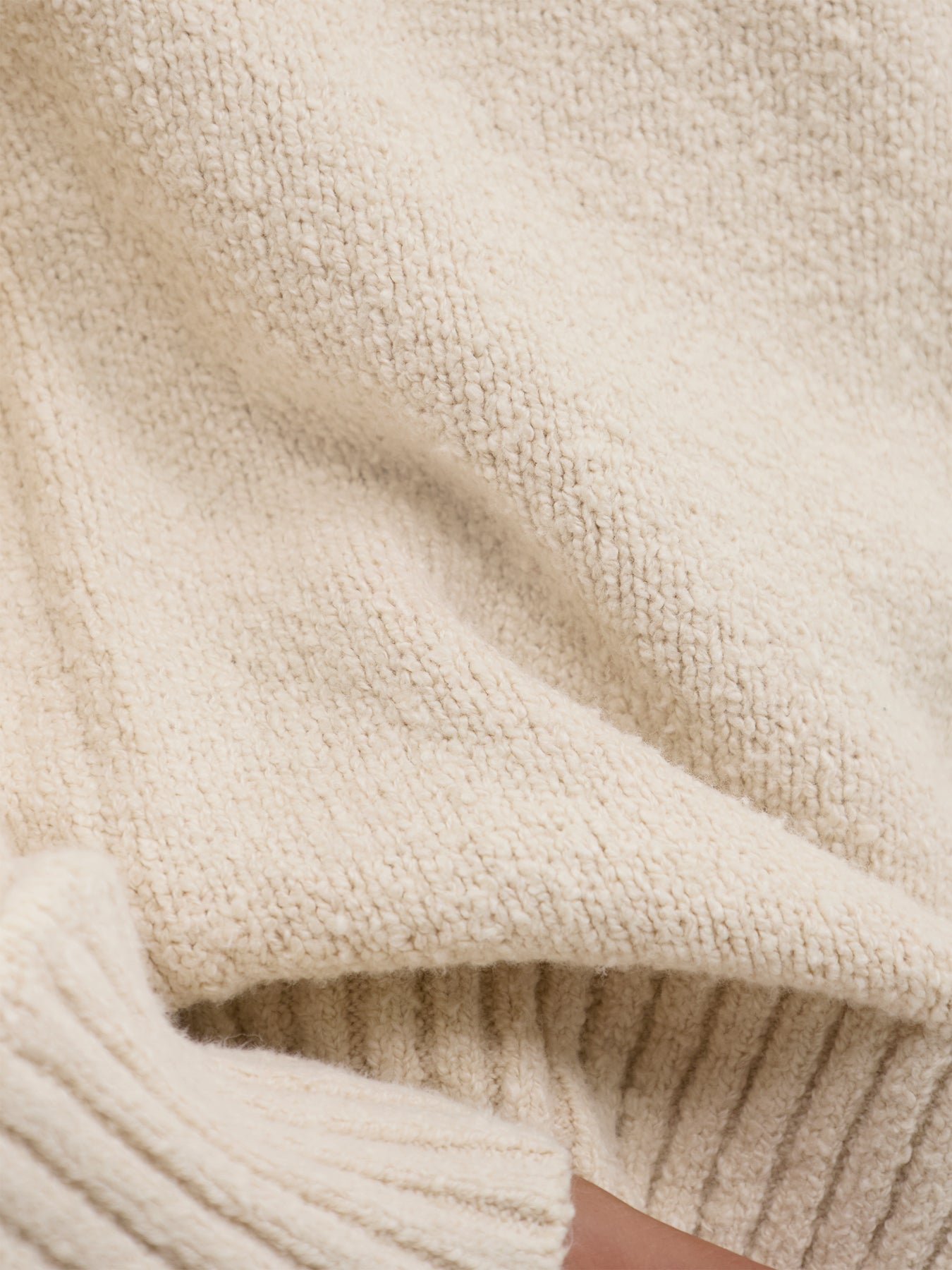 Organic Cotton Blend Halex Knitted Crew Neck - Oatmeal