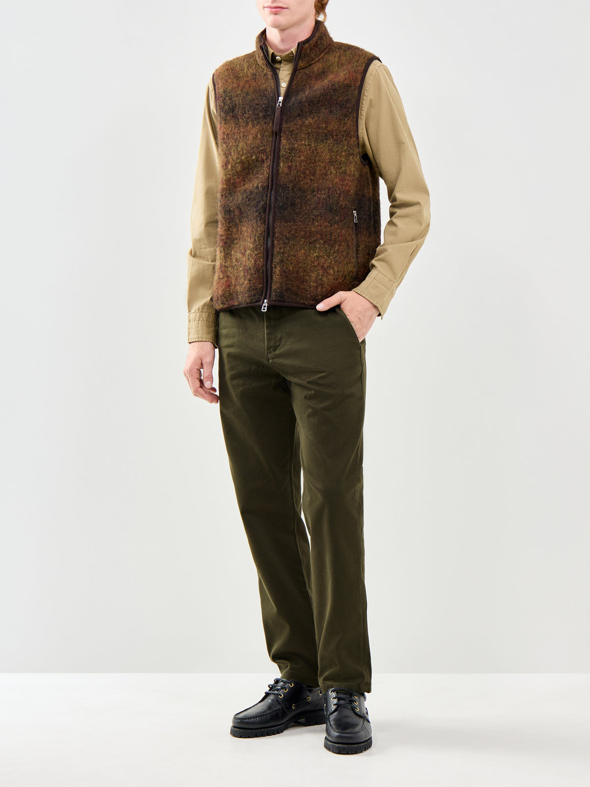 Straight Miles Twill Trousers Green