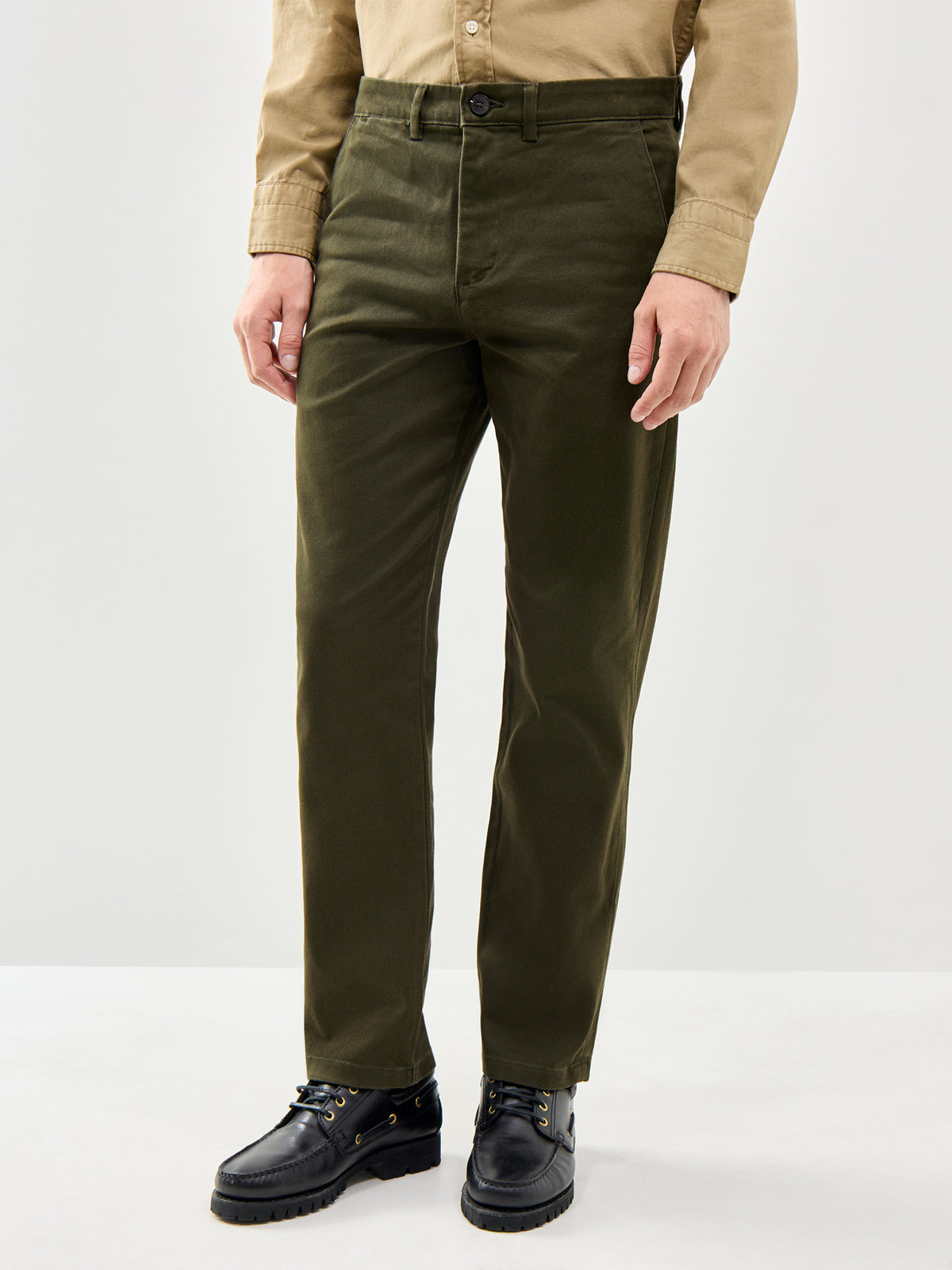 Straight Miles Twill Trousers Green