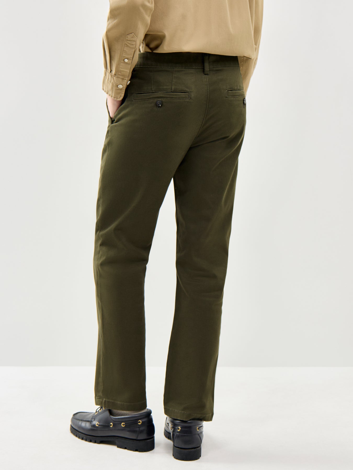 Straight Miles Twill Trousers Green