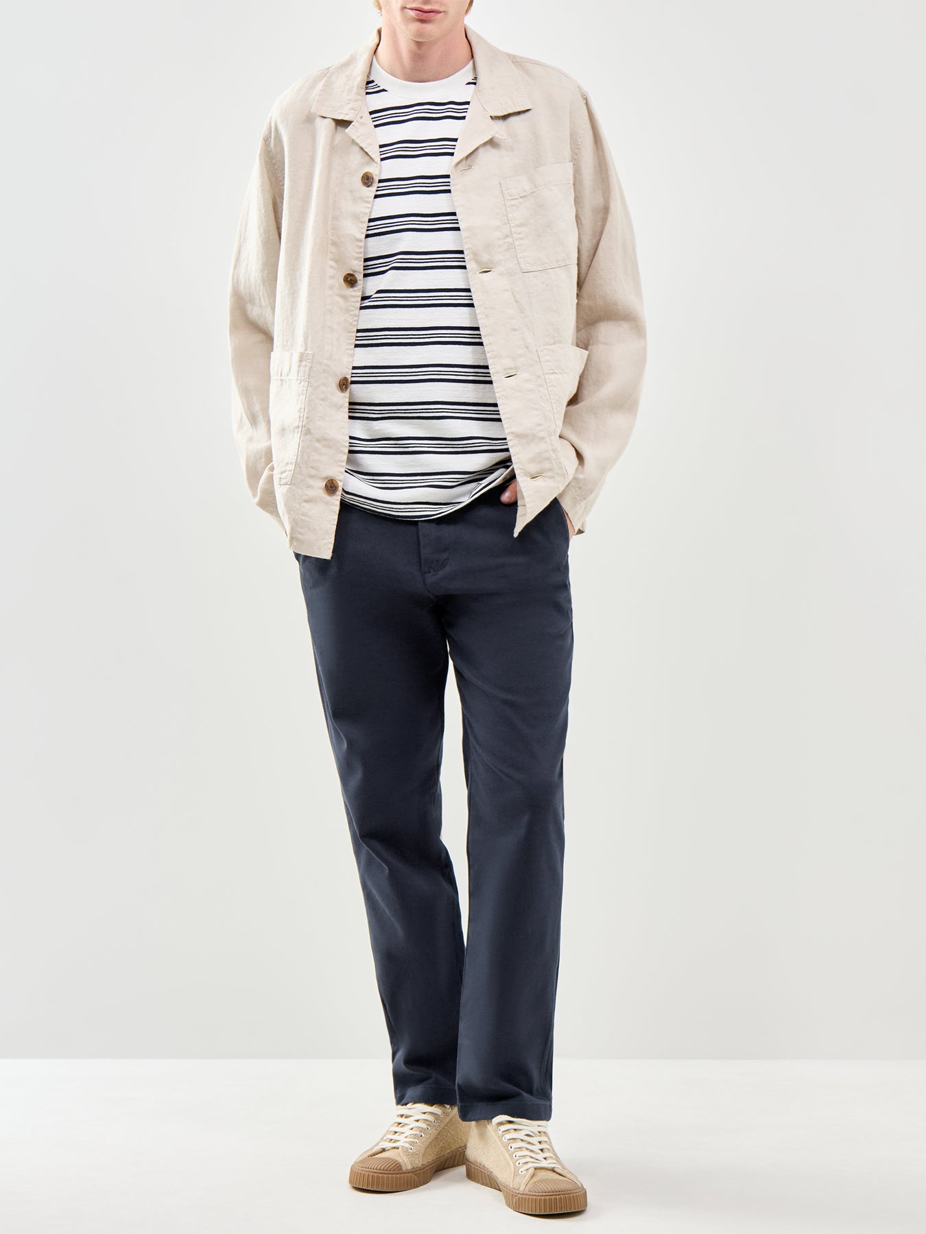 Straight Miles Twill Trousers Navy