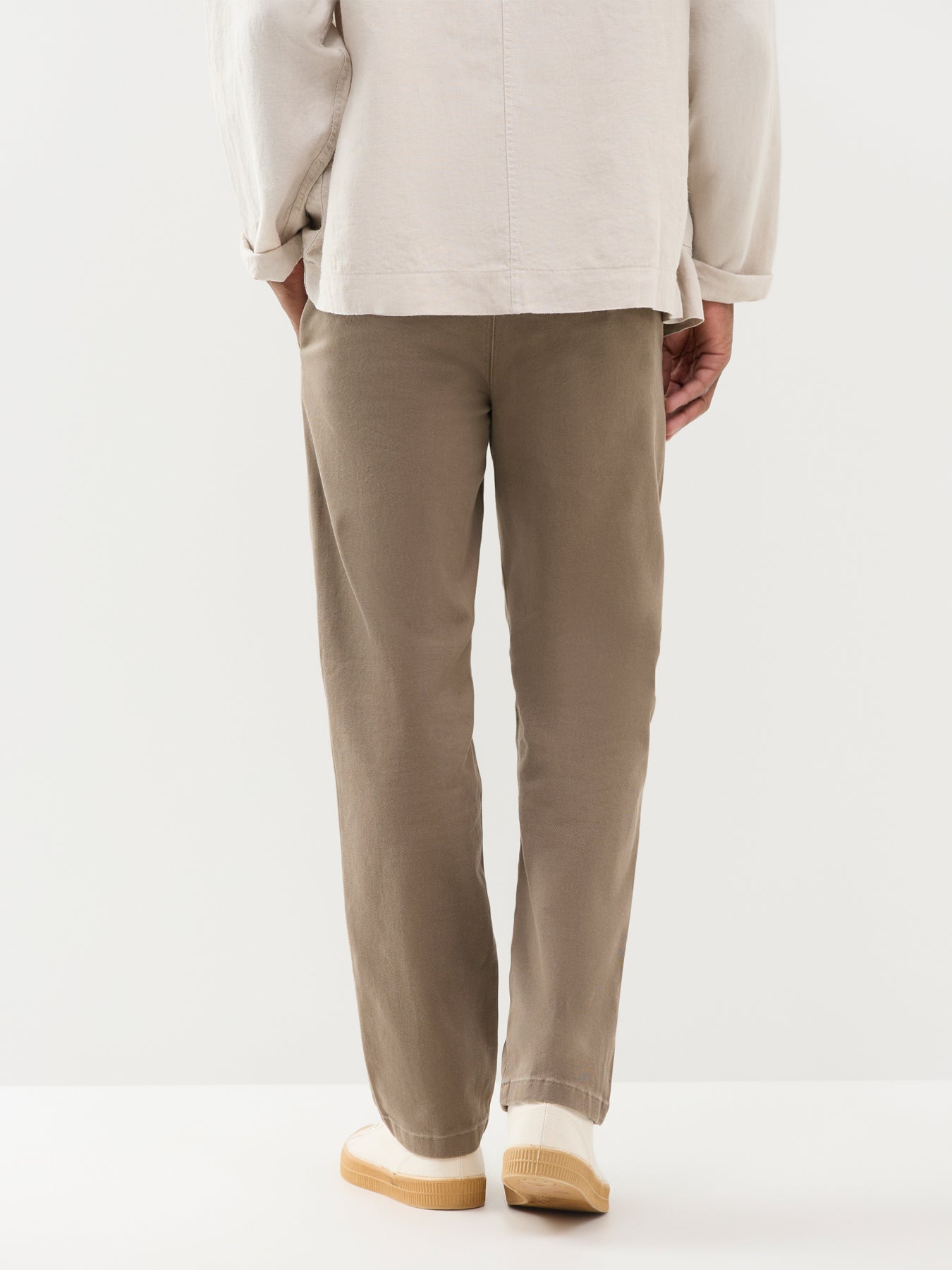 Straight Miles Twill Trousers Brown