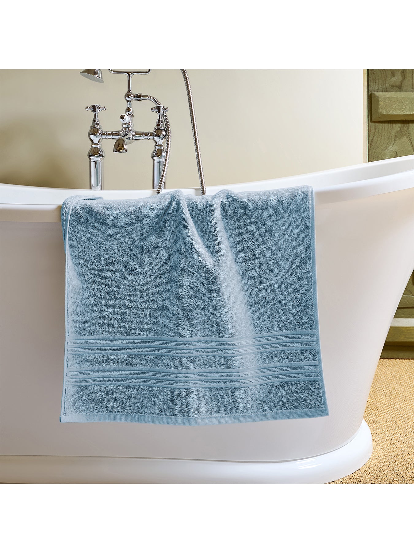 Serene Cotton Bath Mat Faded Denim