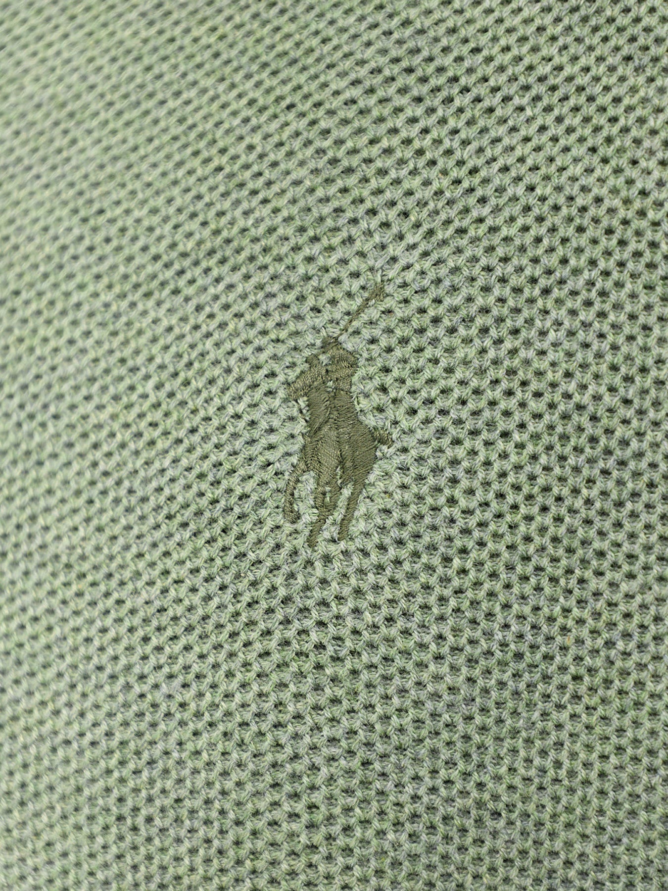 Texture Cotton Quarter Zip Jumper Green