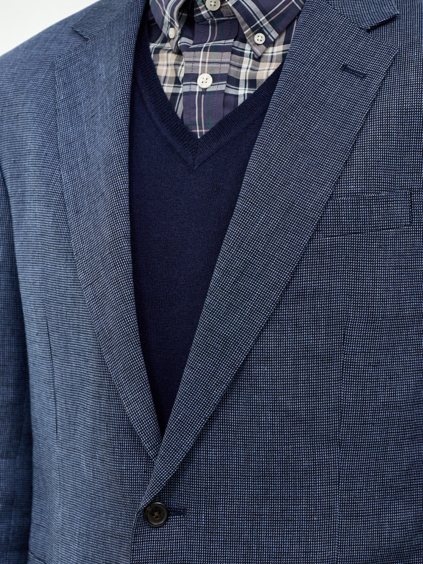 Men's Linen, Viscose & Wool Single-Breasted Blazer