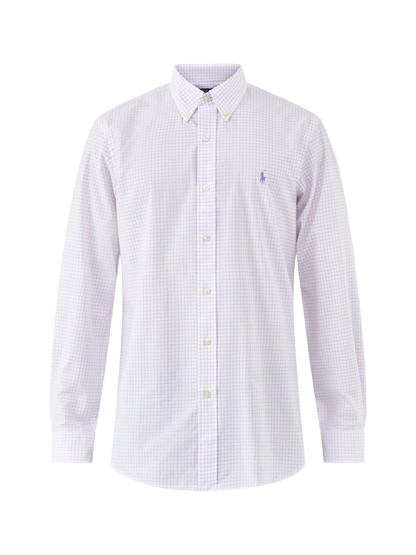 Custom Fit Stripe Poplin Shirt Powder Purple White