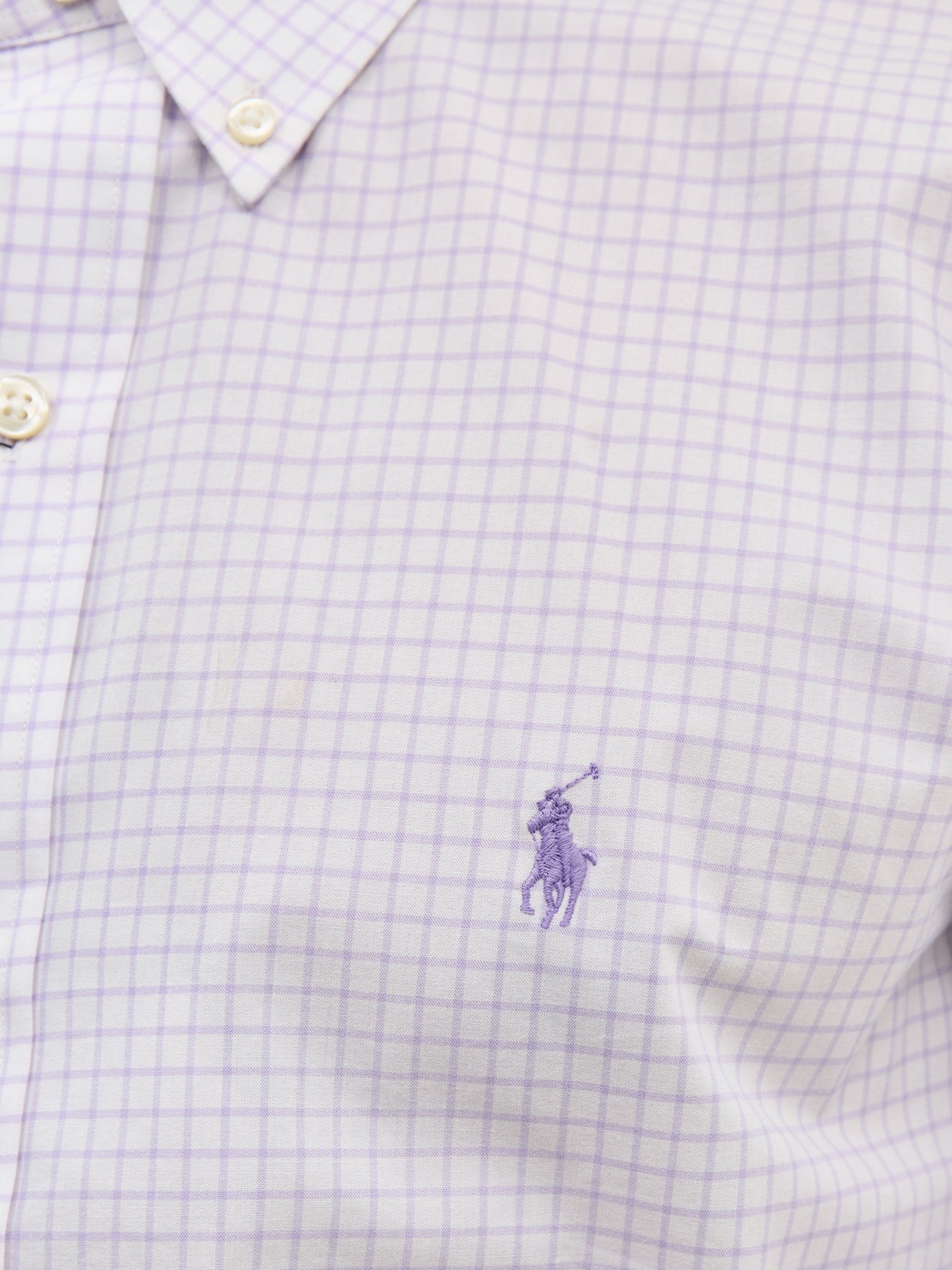 Custom Fit Stripe Poplin Shirt Powder Purple White