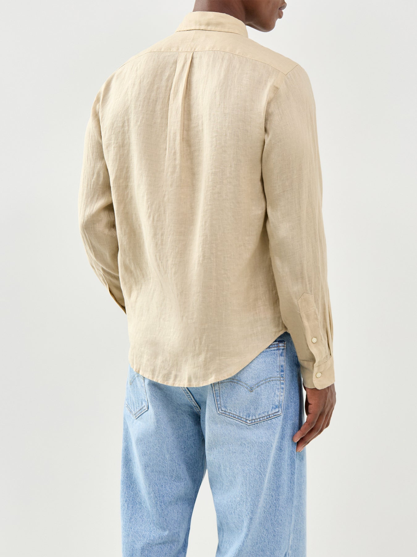 Custom Fit Linen Shirt Beige