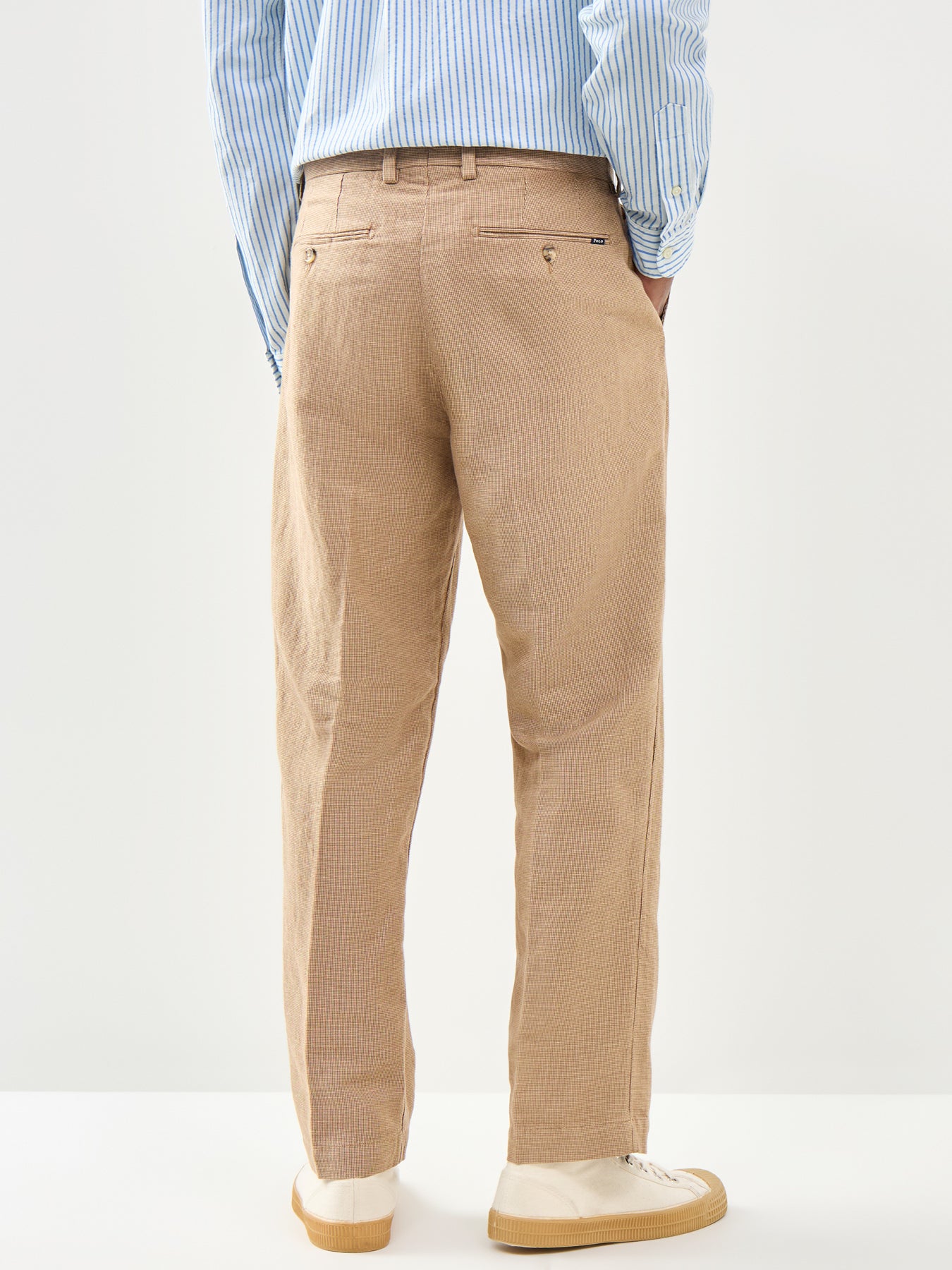 Cotton Linen Casual Trousers Brown
