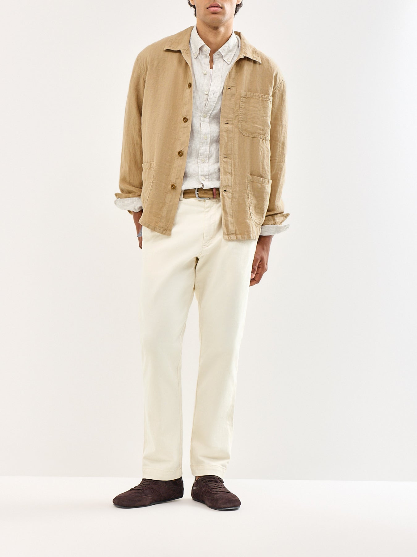 Unlined Linen Field Jacket Beige