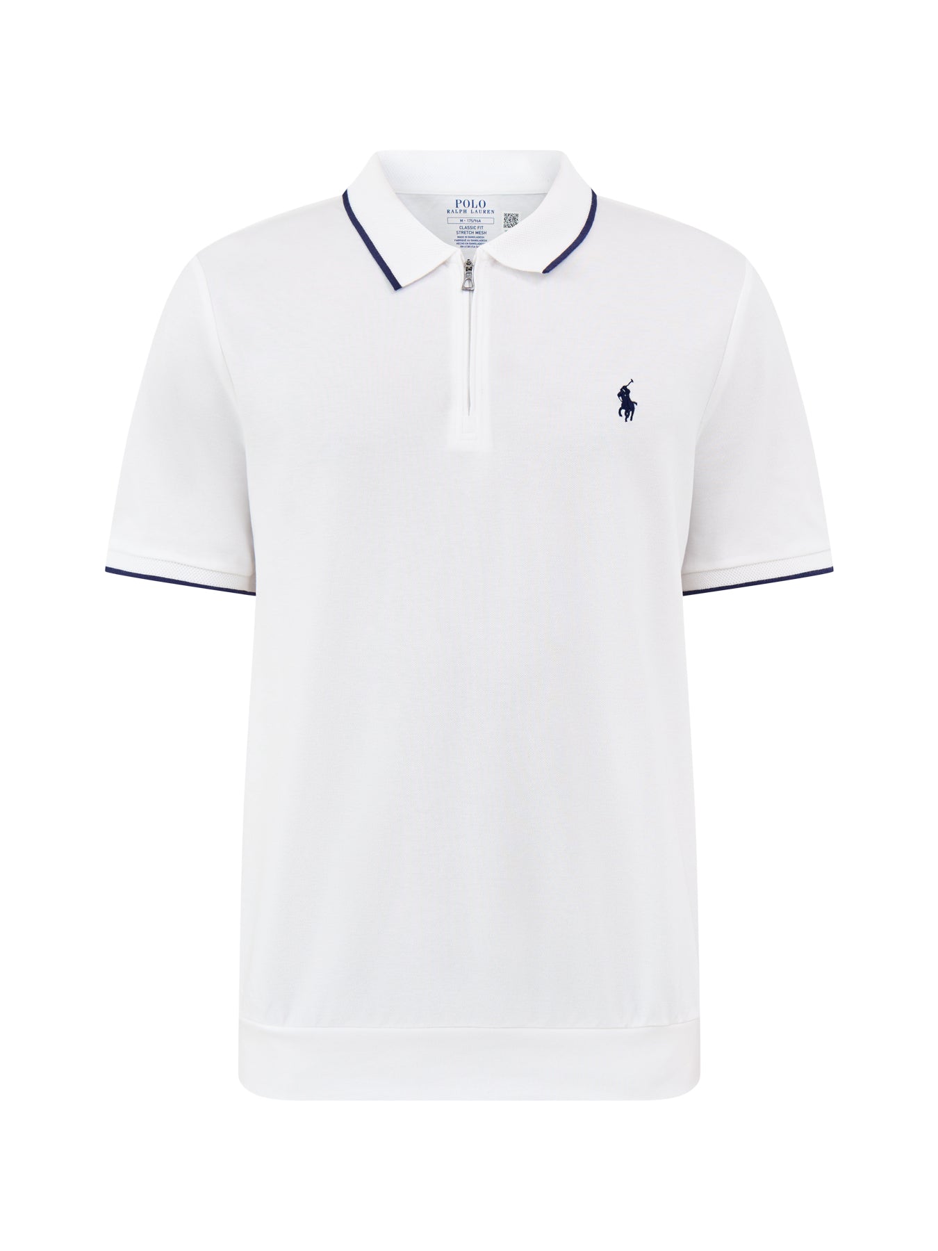 Half Zip Polo Shirt White