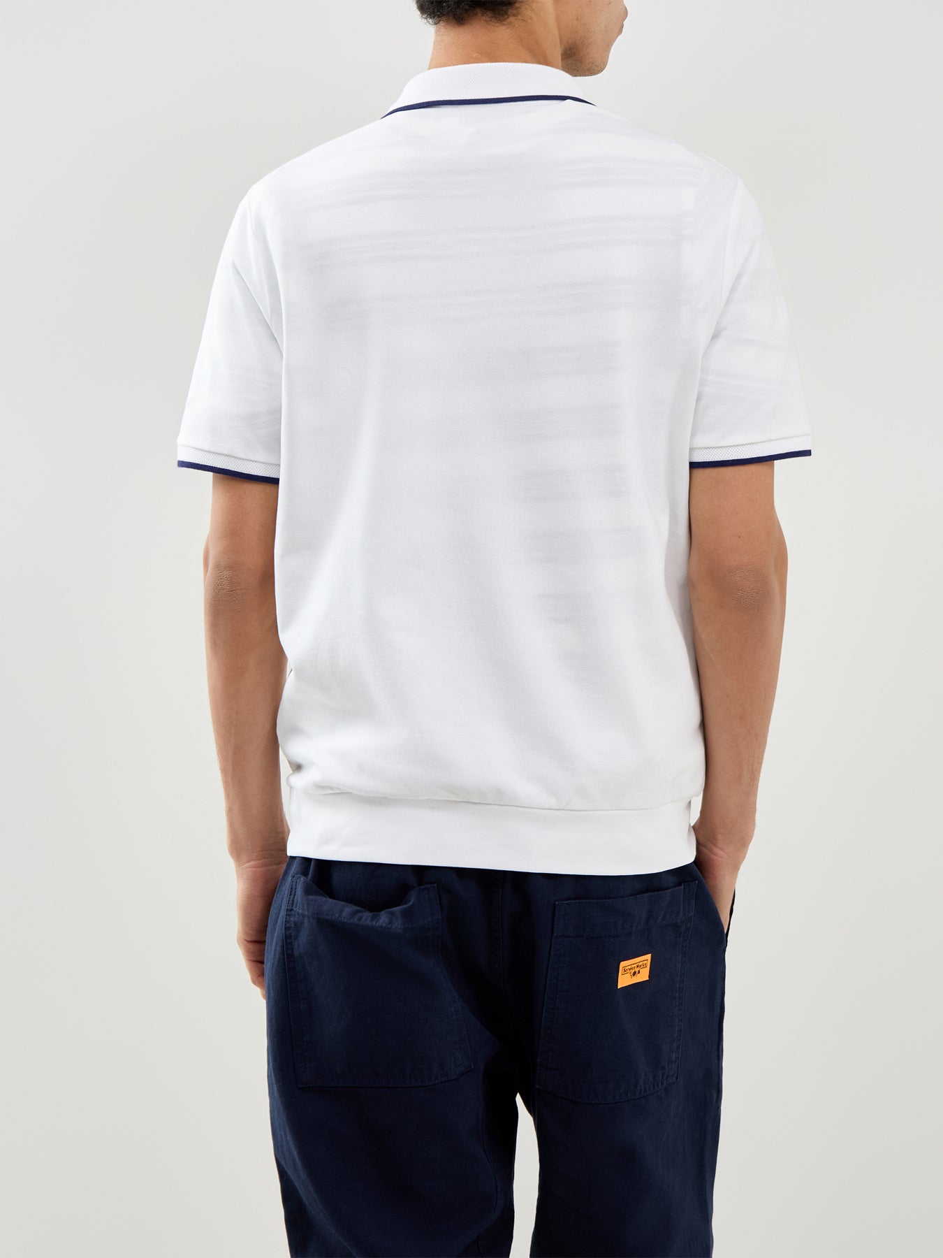 Half Zip Polo Shirt White
