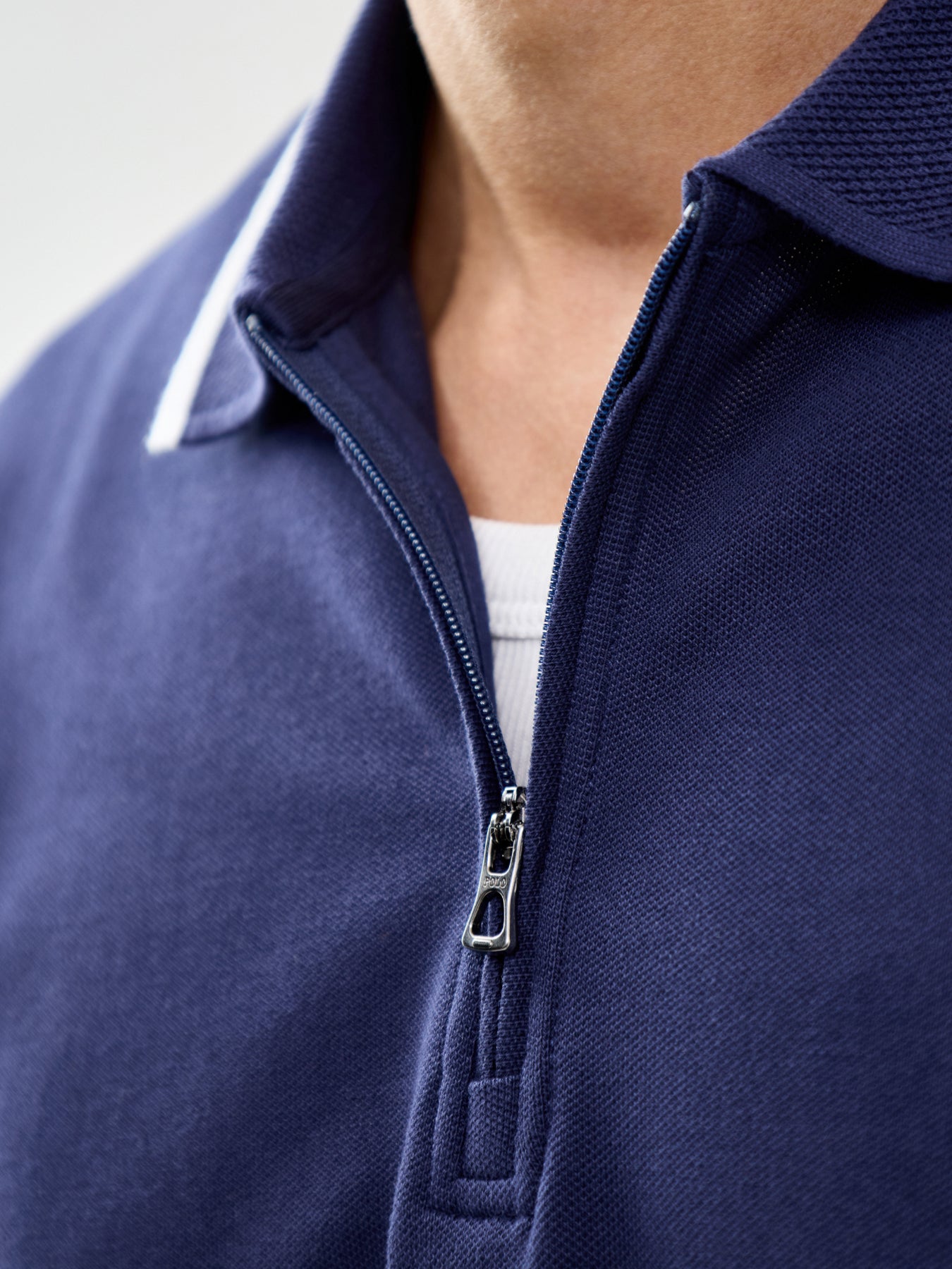 Half Zip Polo Shirt Navy
