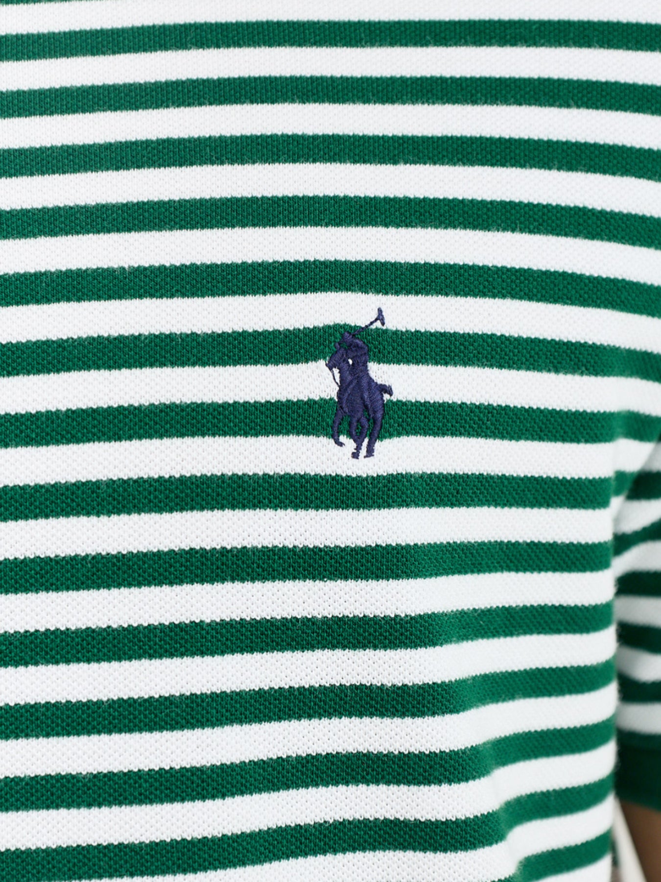 Custom Fit Striped Piqué Polo Shirt Green