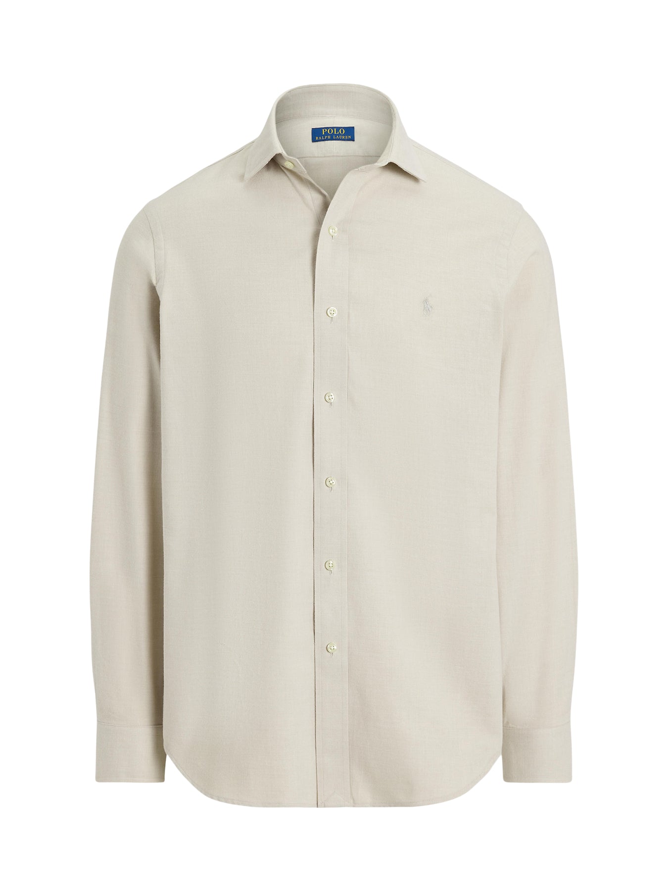 Custom Fit Brushed Cotton Shirt Beige