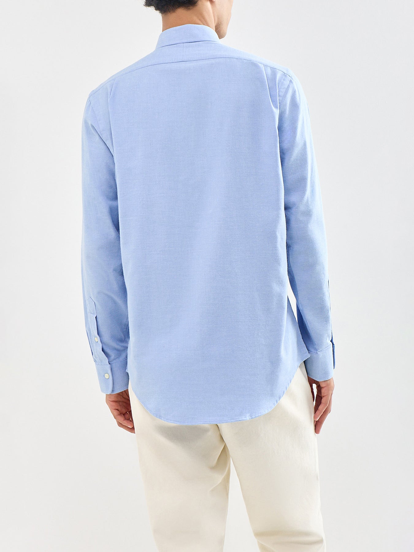 Custom Fit Brushed Cotton Shirt Blue