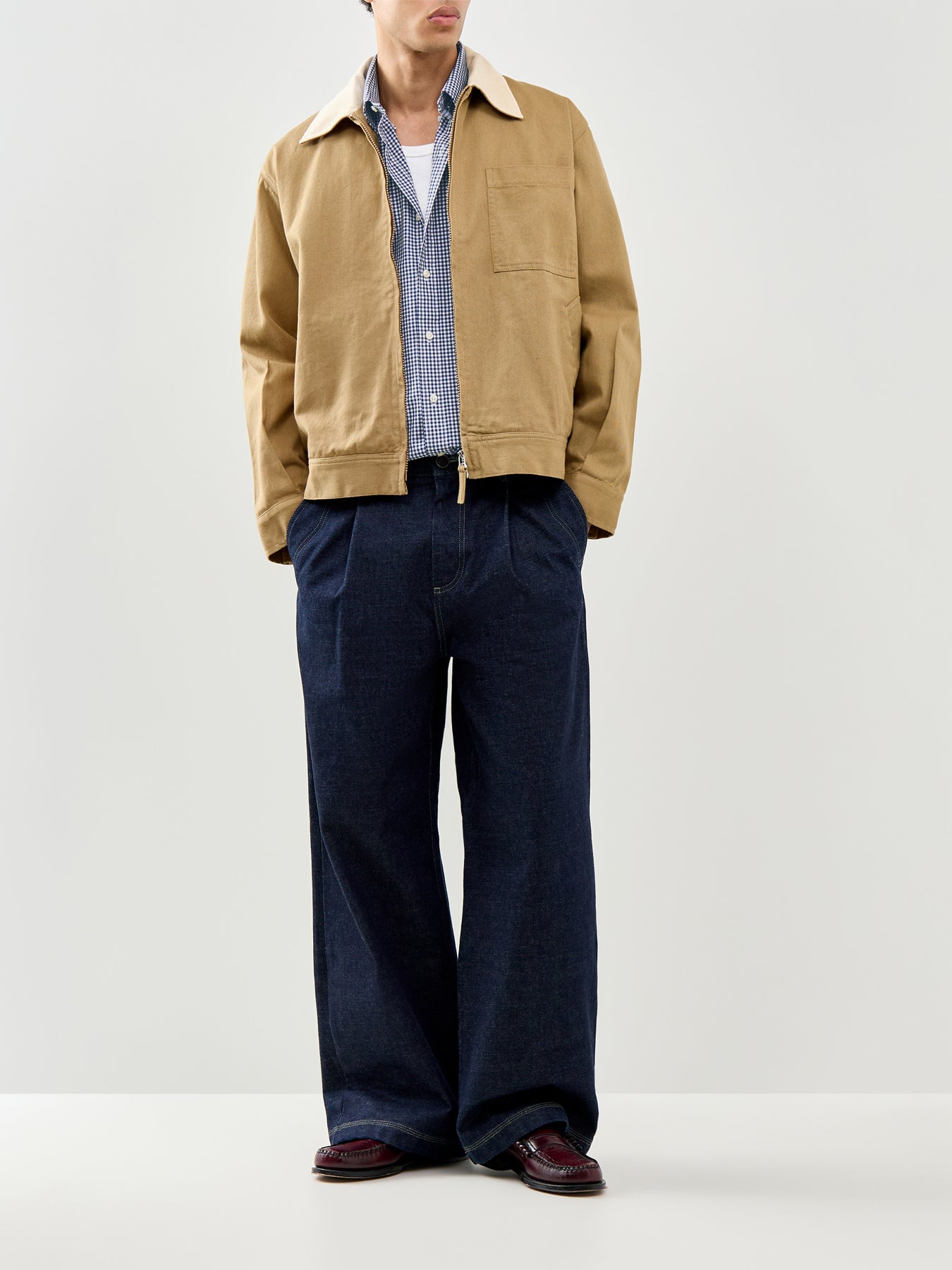 Custom Fit Poplin Stretch Gingham Shirt