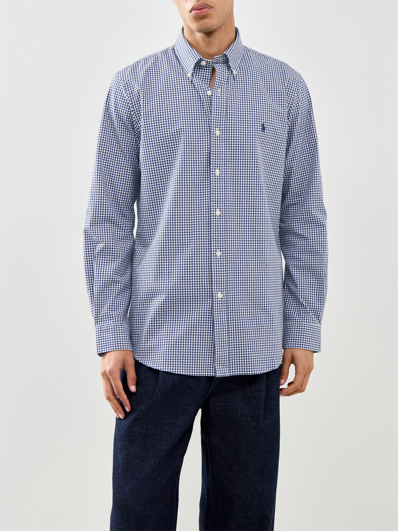 Custom Fit Poplin Stretch Gingham Shirt