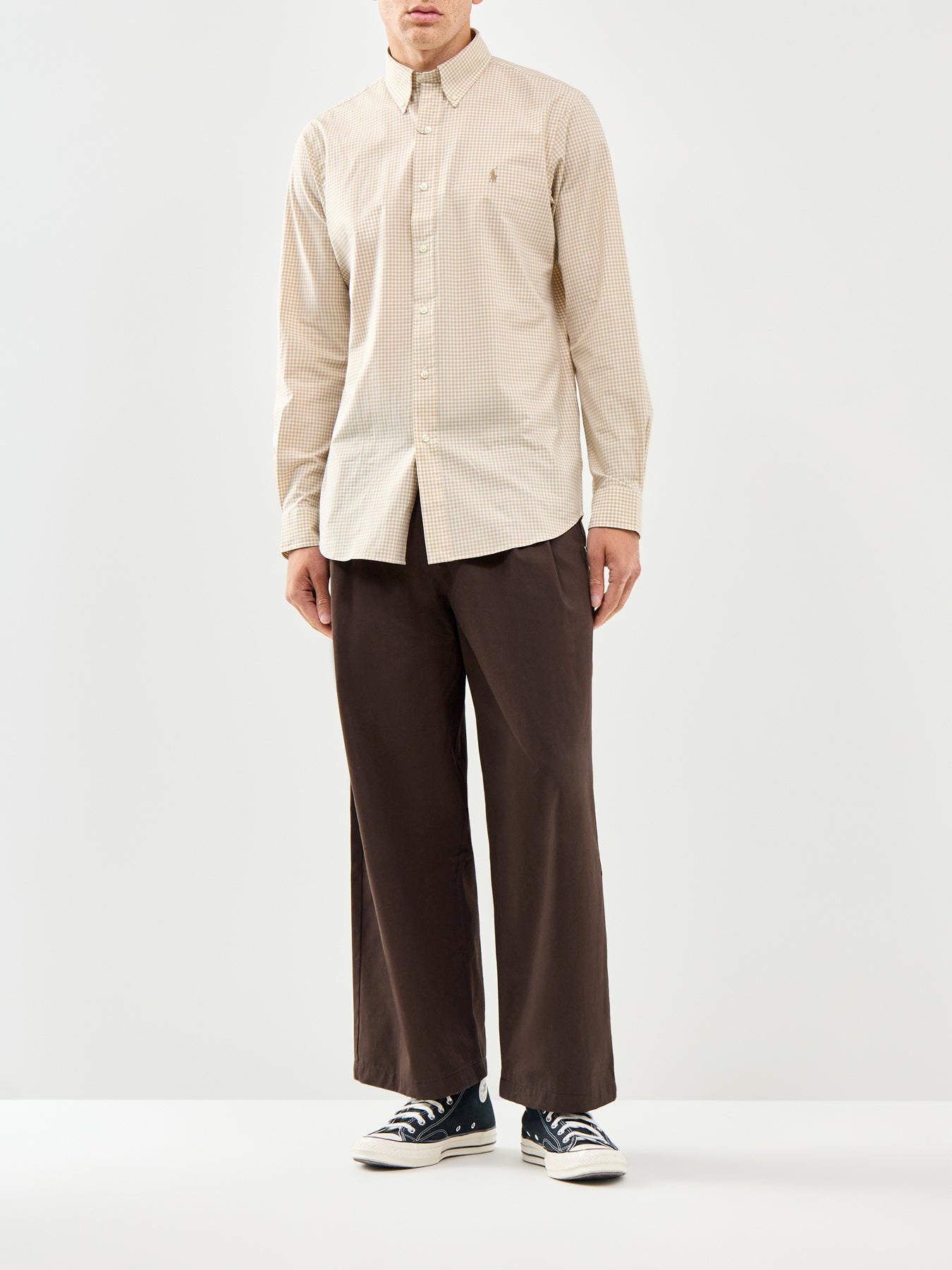 Custom Fit Poplin Stretch Gingham Shirt