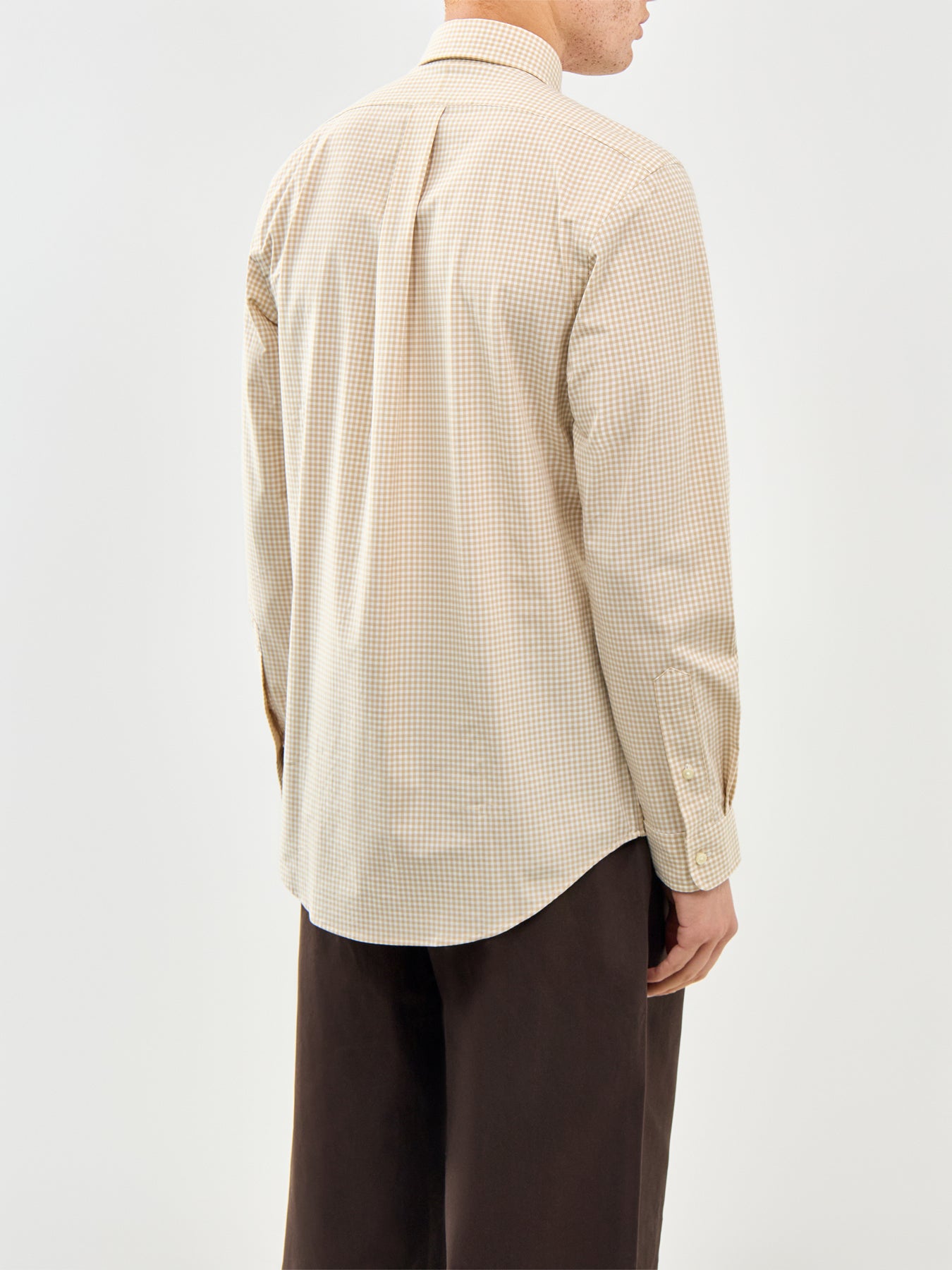 Custom Fit Poplin Stretch Gingham Shirt