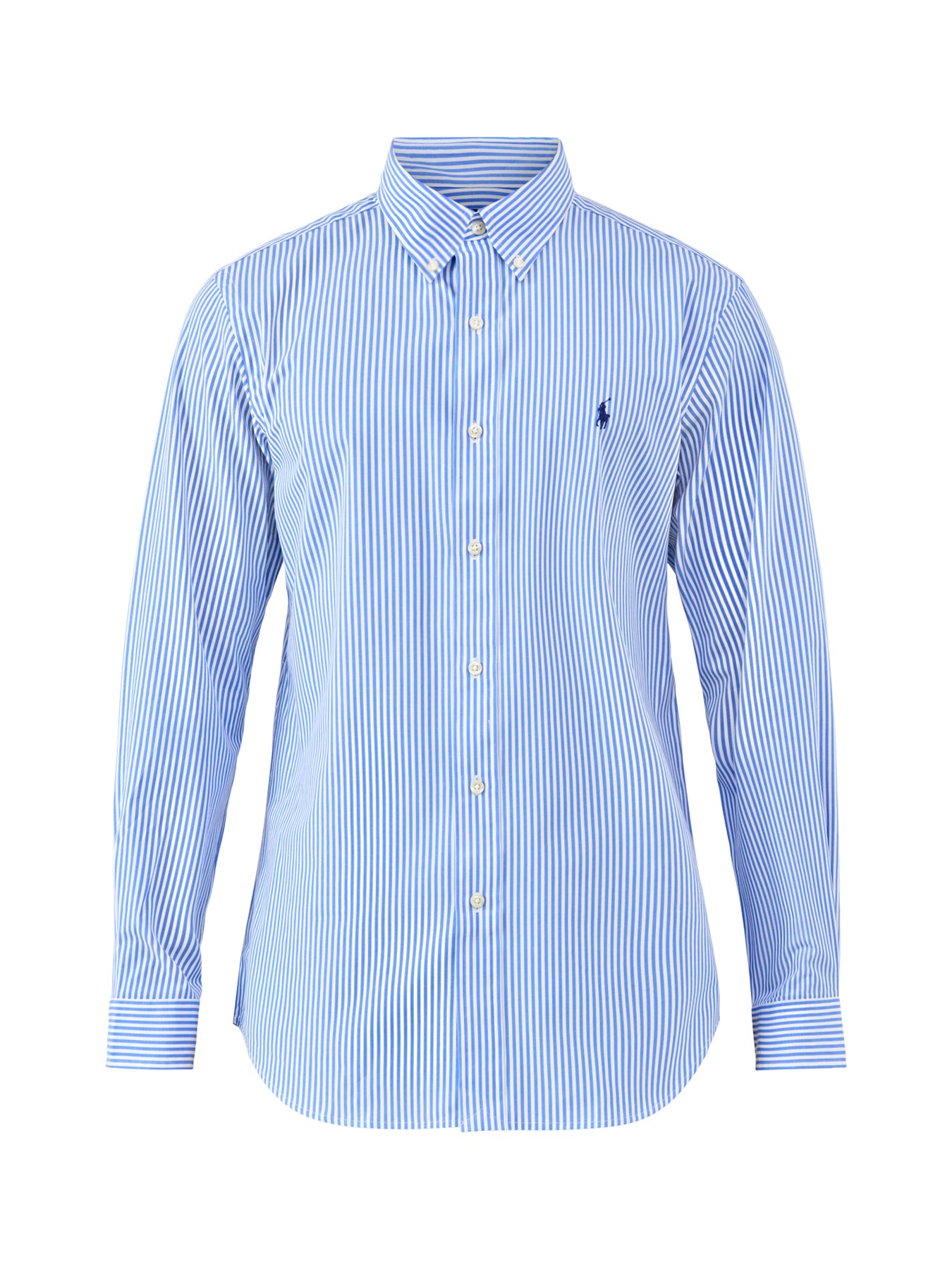 Custom Fit Poplin Stretch Stripe Shirt Blue