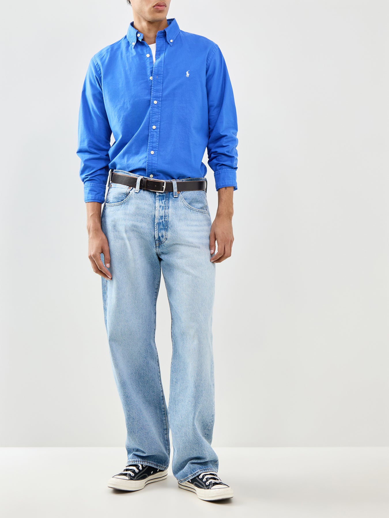 Custom Fit Oxford Shirt Blue