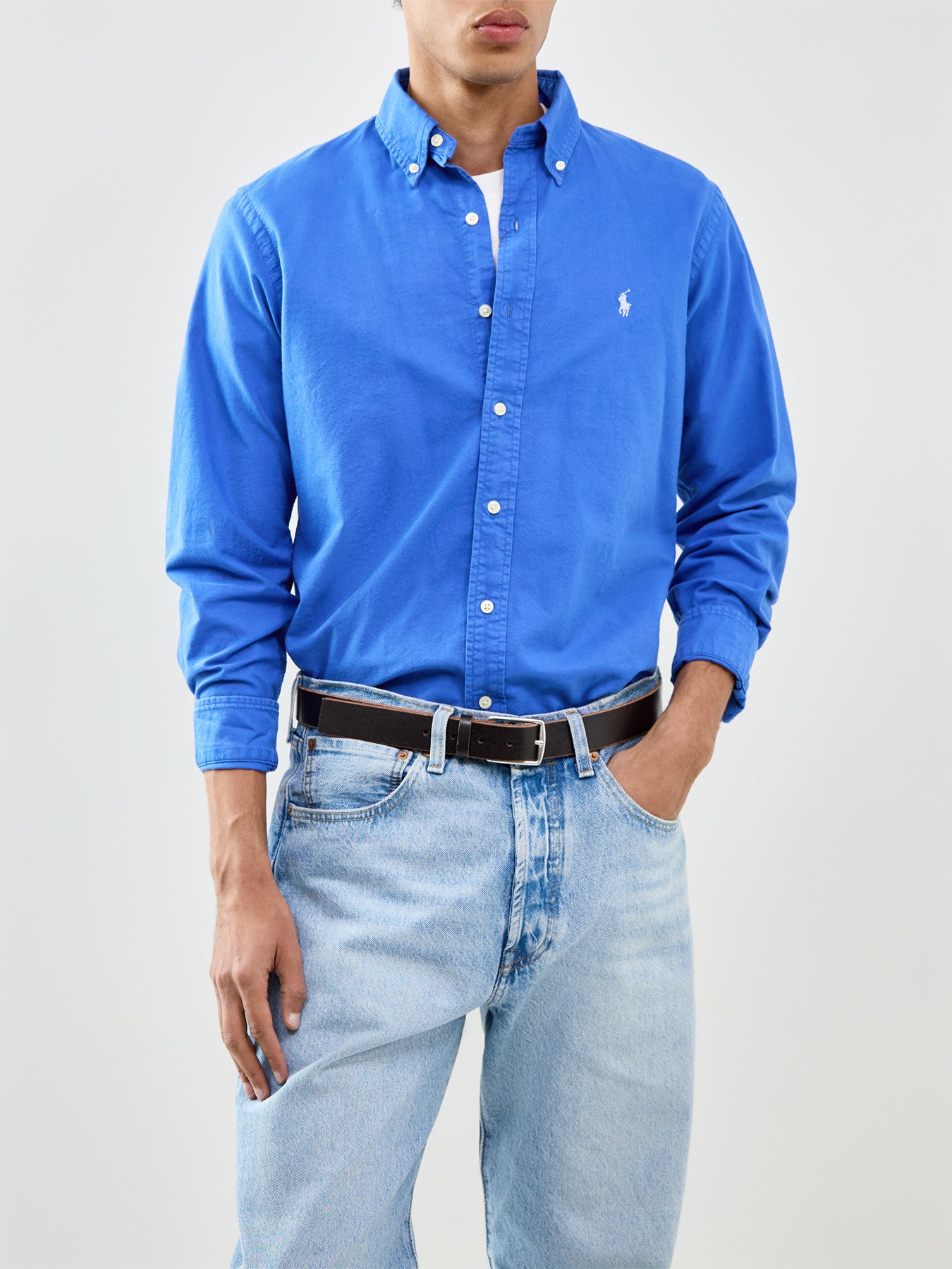 Custom Fit Oxford Shirt Blue