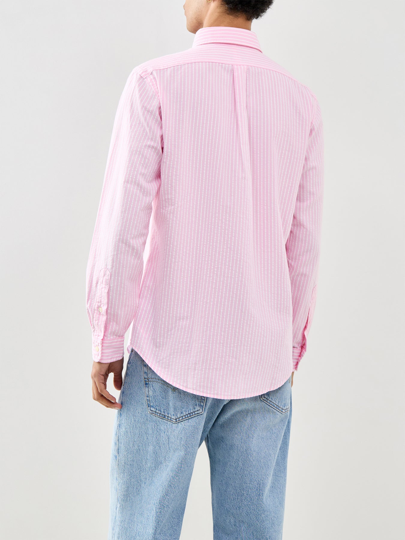 Oxford Seersucker Stripe Shirt Pink