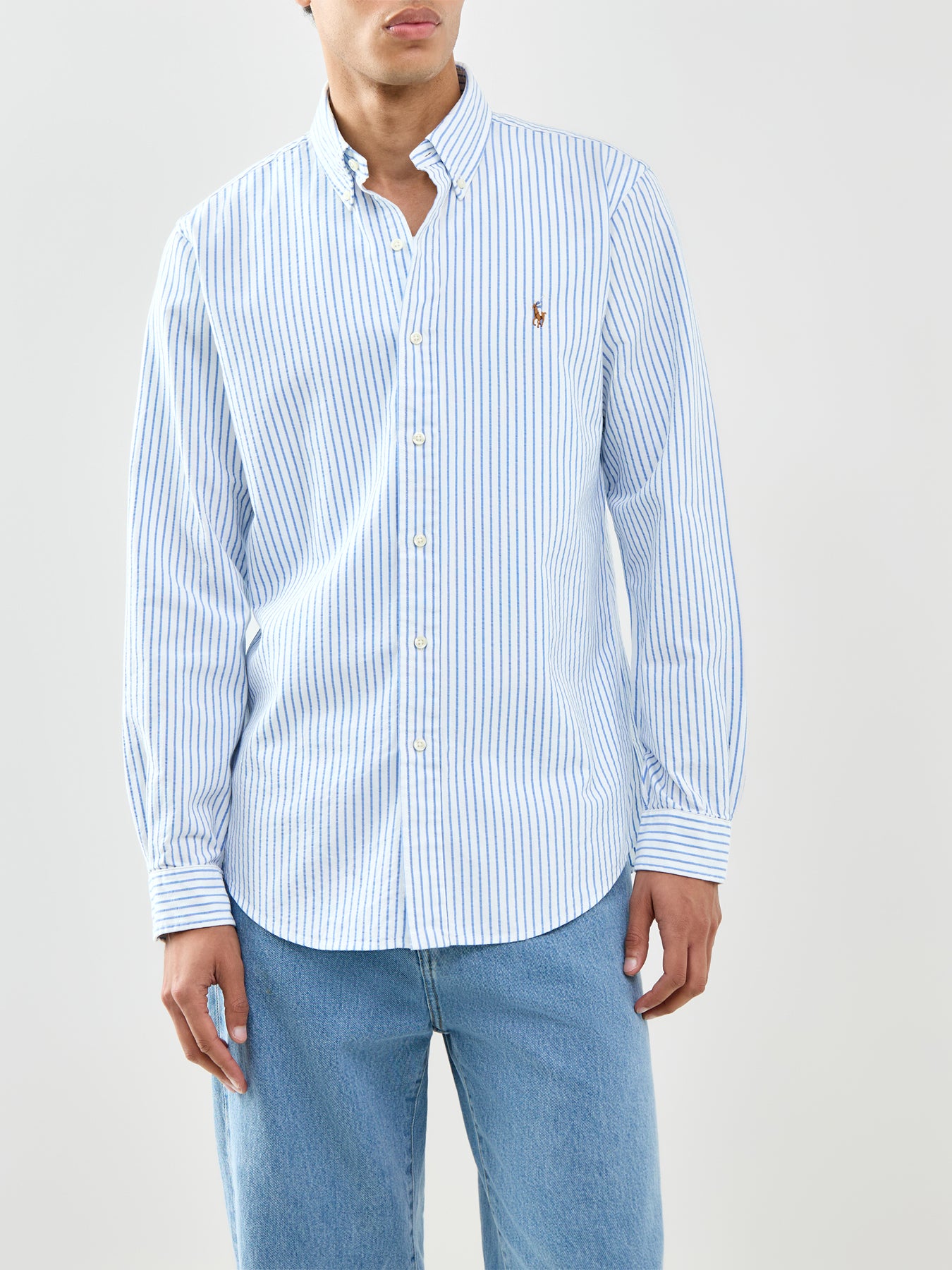 Oxford Seersucker Stripe Shirt Blue