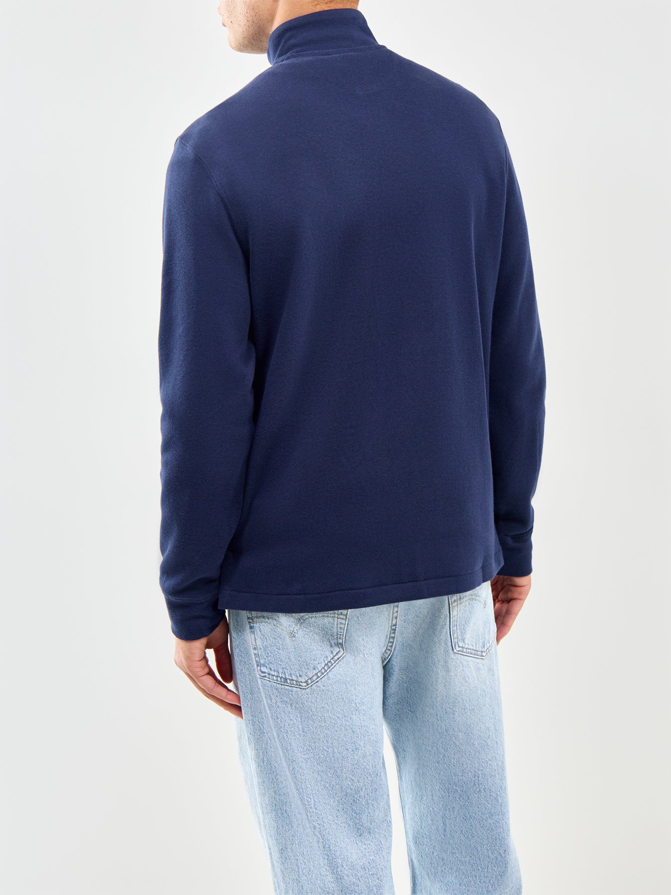 Ribbed Cotton 1/4 Zip Sweat