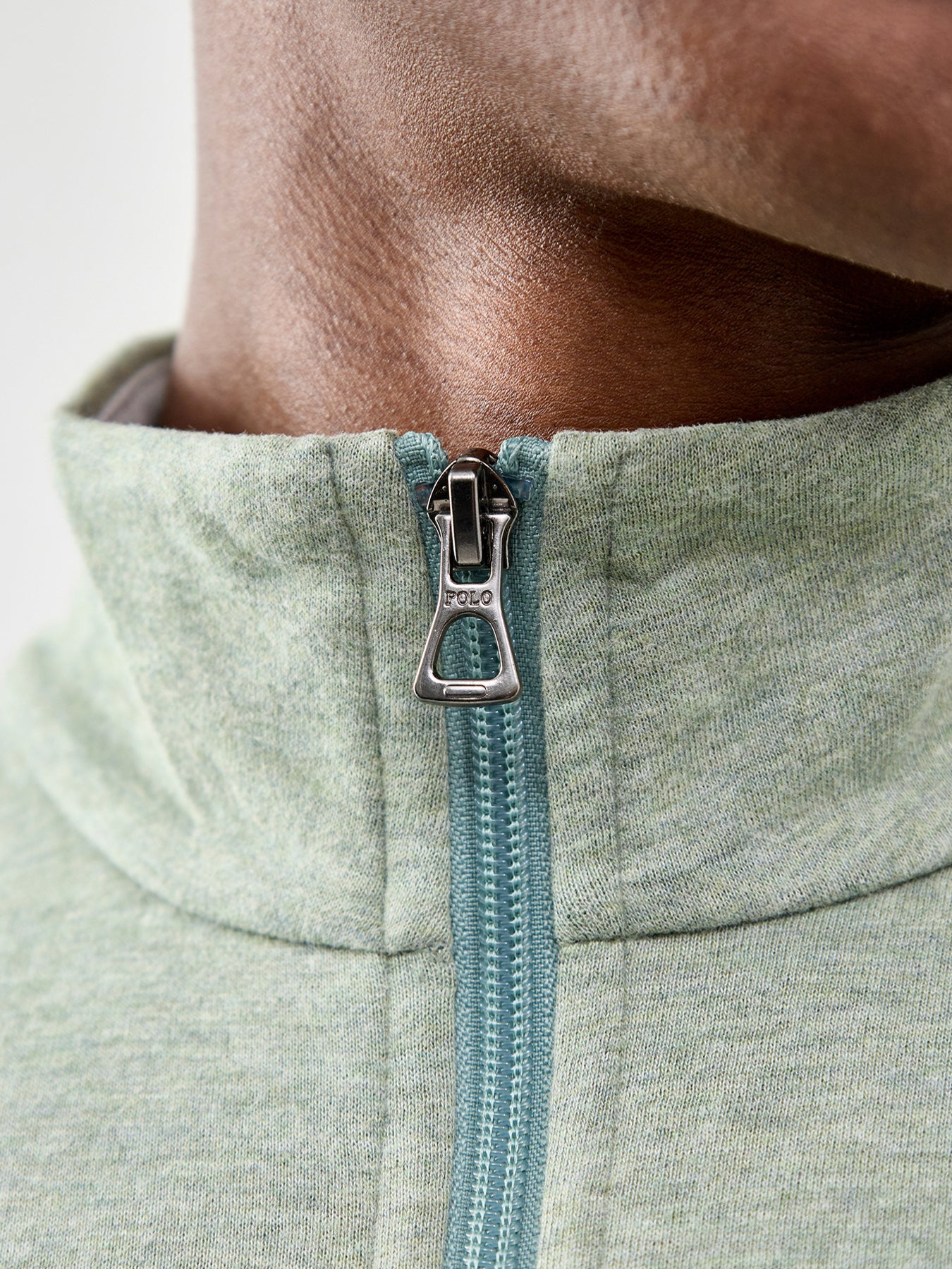 Double Knit Quarter Zip Sweatshirt Green