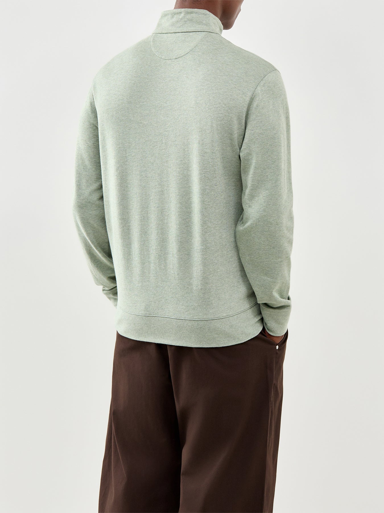 Double Knit Quarter Zip Sweatshirt Green