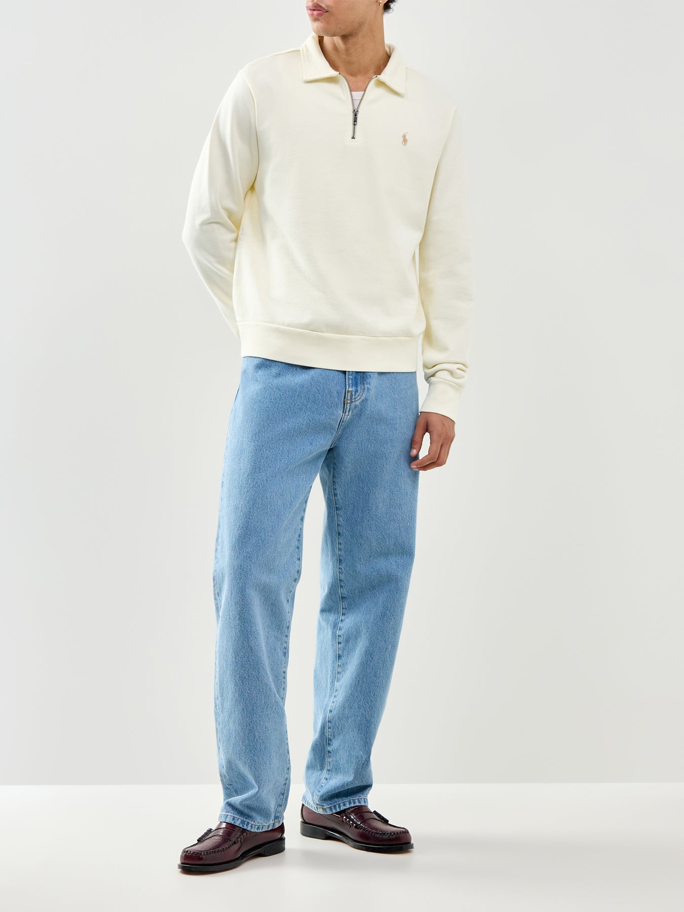 Zip Neck Rugby Top Clubhouse Cream