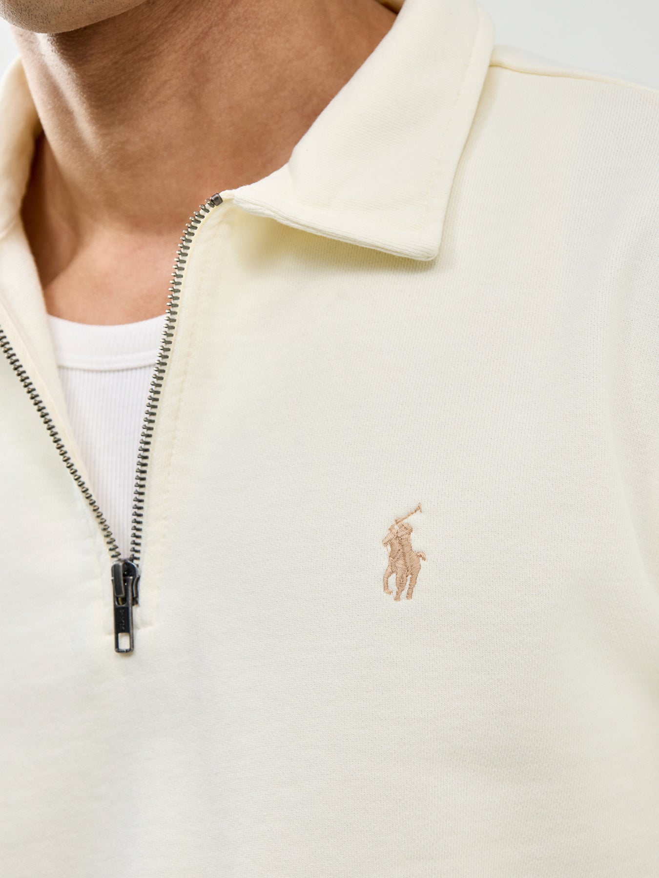 Zip Neck Rugby Top Clubhouse Cream