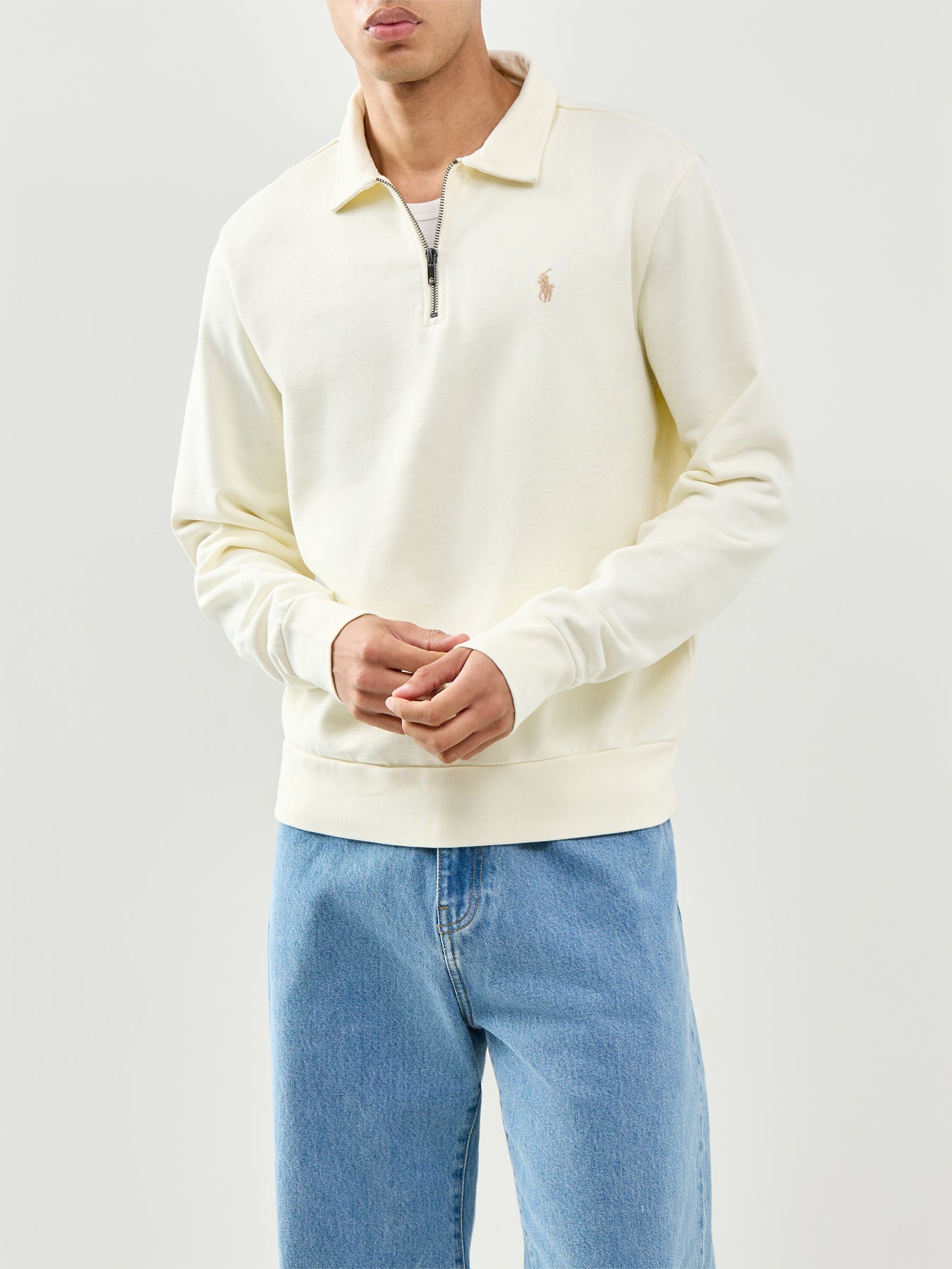 Zip Neck Rugby Top Clubhouse Cream