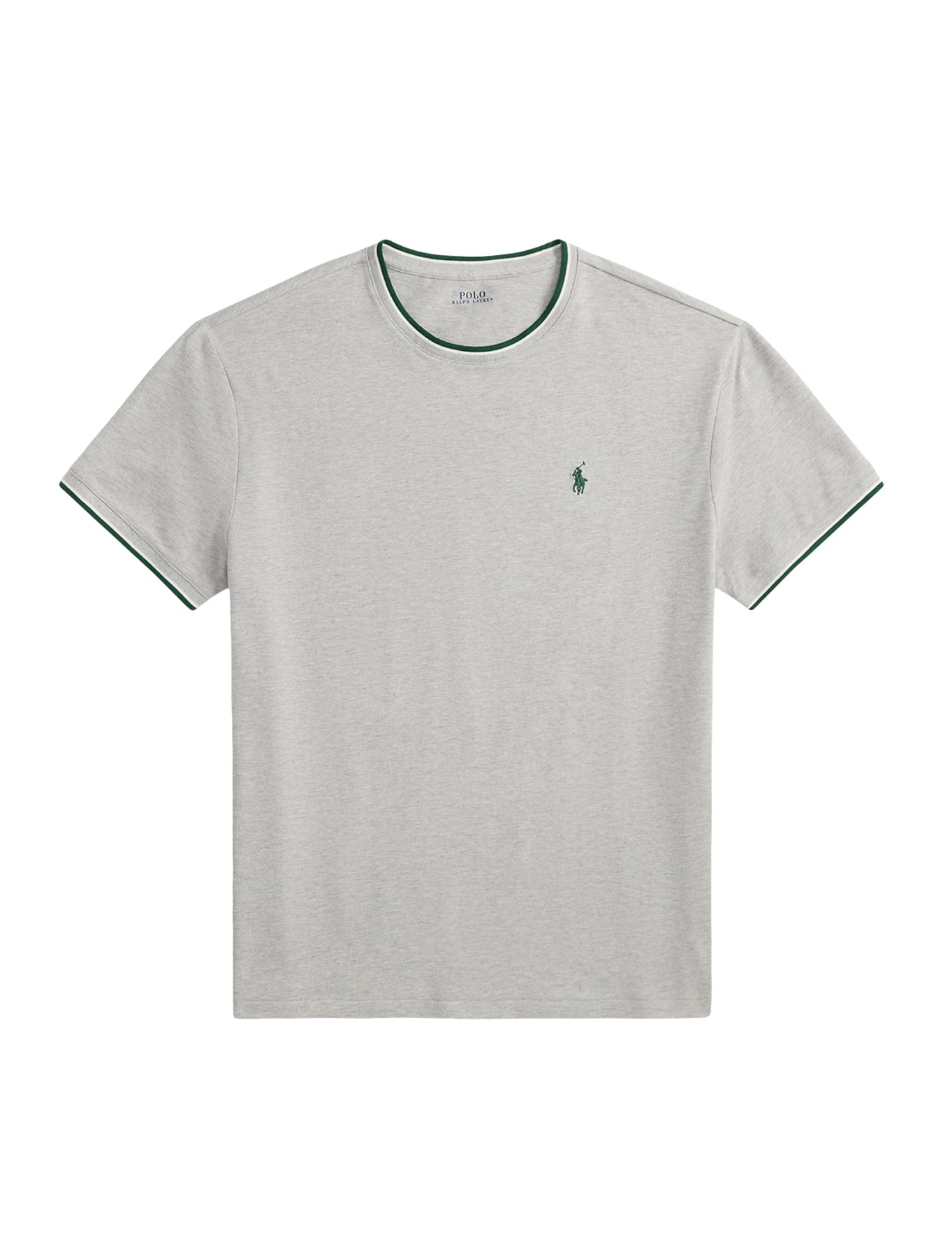 Ringer Piqué Logo T-Shirt Grey